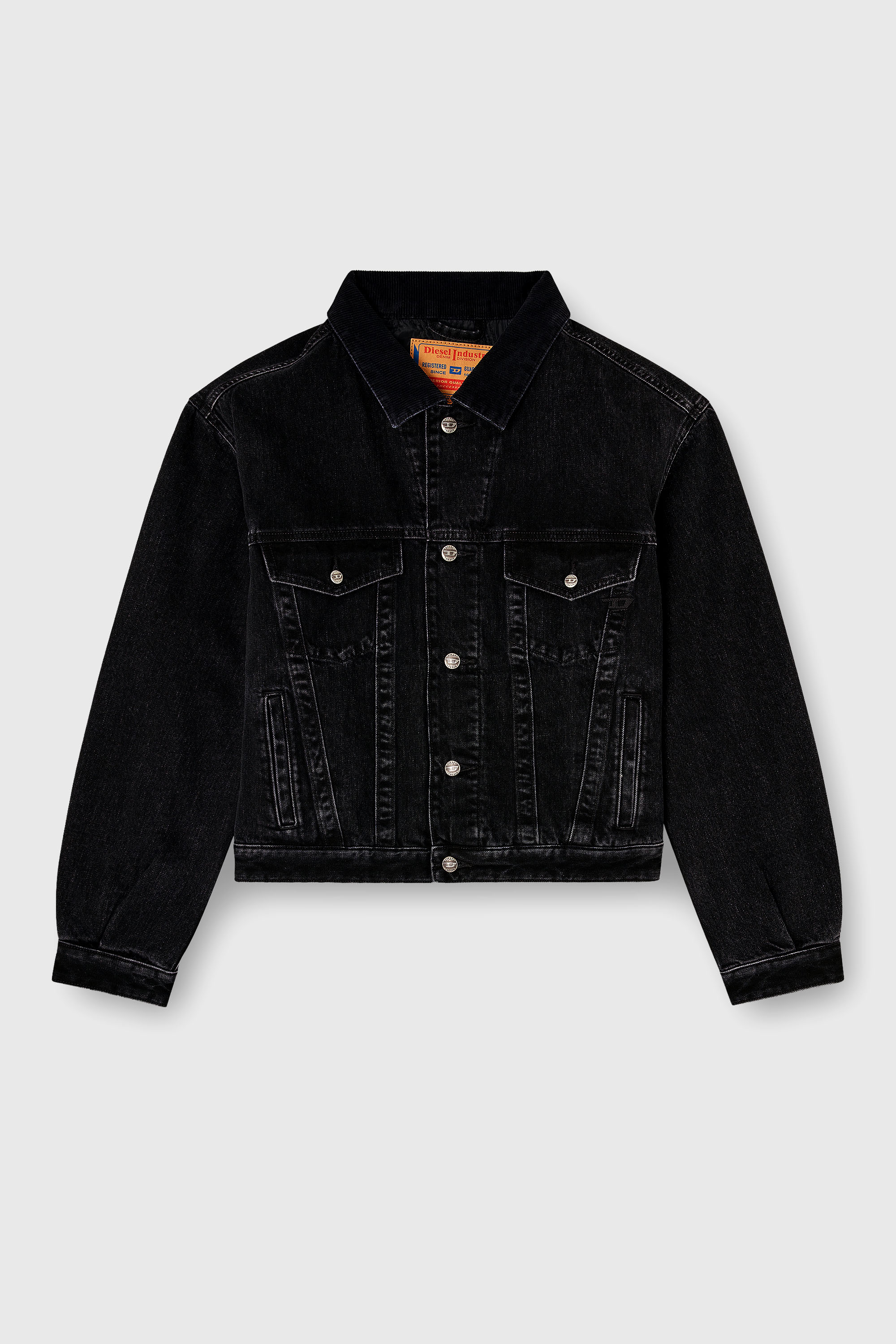 Diesel - D-RANGER-T, Unisex Gesteppte Truckerjacke aus Denim in Schwarz - 2