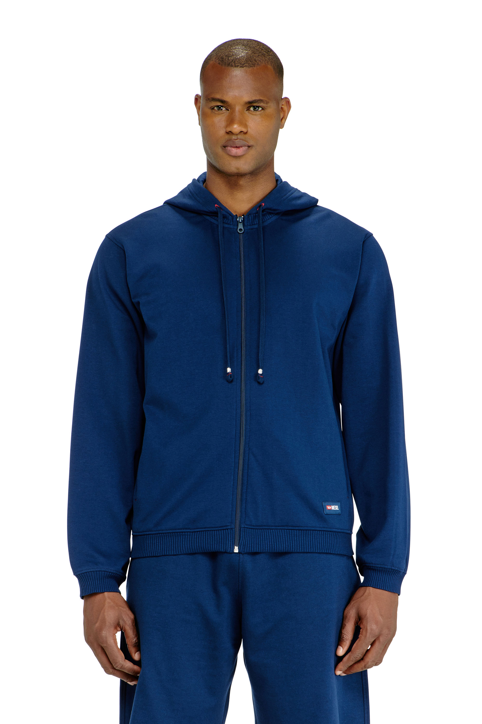 Diesel - JOY-D-CORE, Herren Kapuzenpullover aus aufgerauter Baumwollmischung in Blau - 2