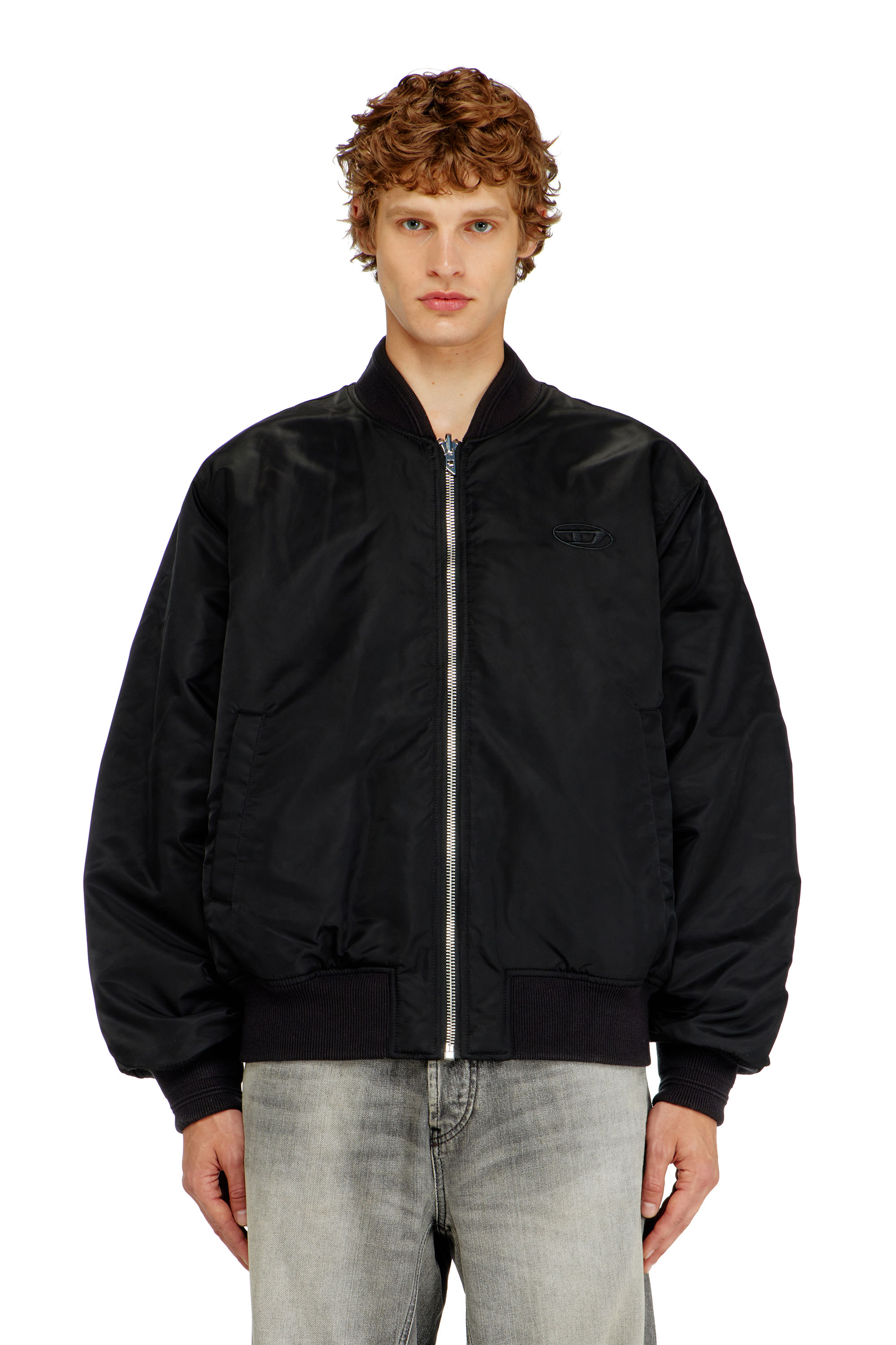 Diesel - W-TYPE-D1, Herren Gesteppte Bomberjacke mit Oval-D-Stickerei in Schwarz - 3