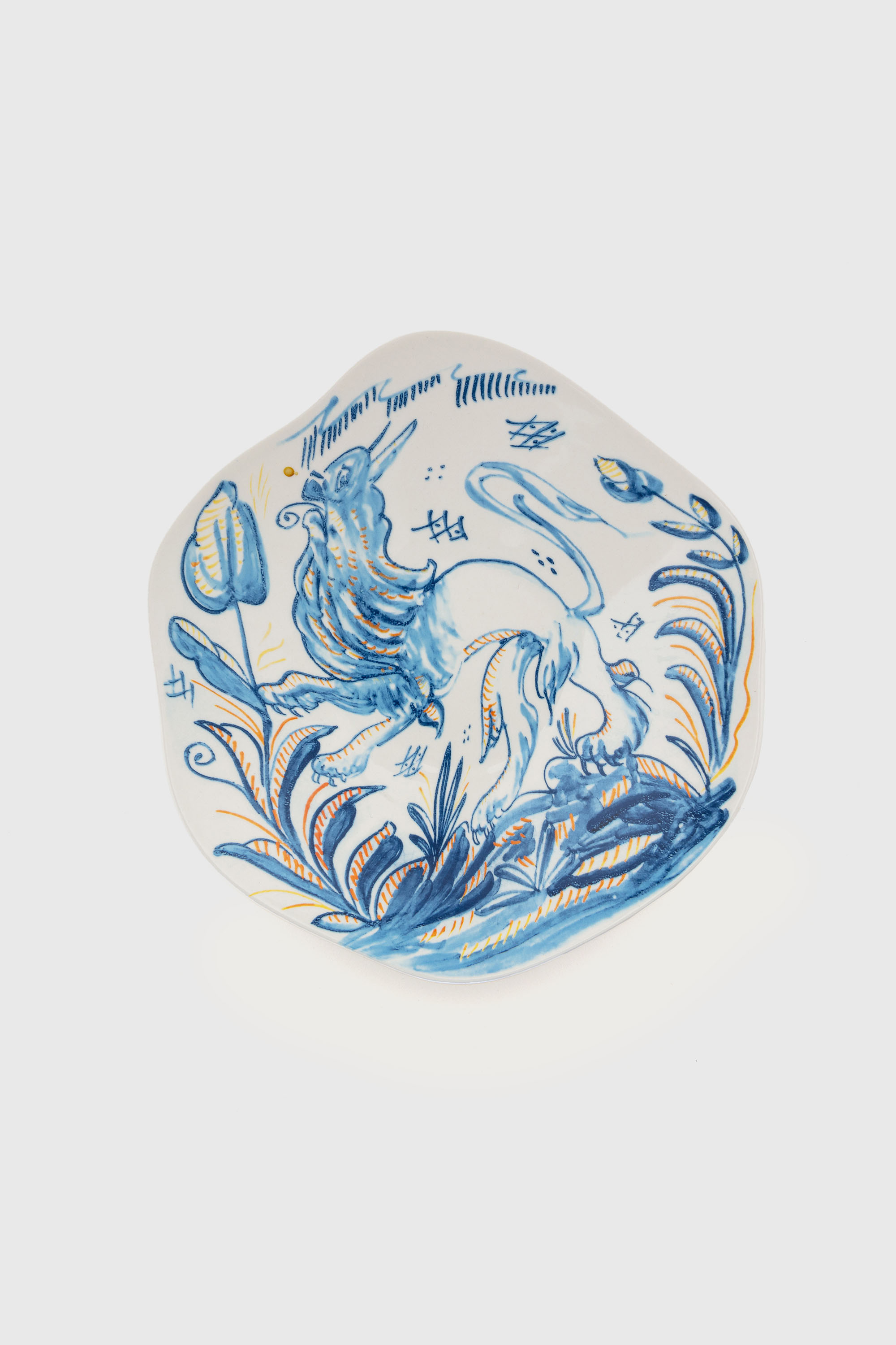 Diesel - 11225 SOUP PLATE IN PORCELAIN "CLASSIC O, Unisex Suppenteller aus Porzellan in Weiss/Blau - 1