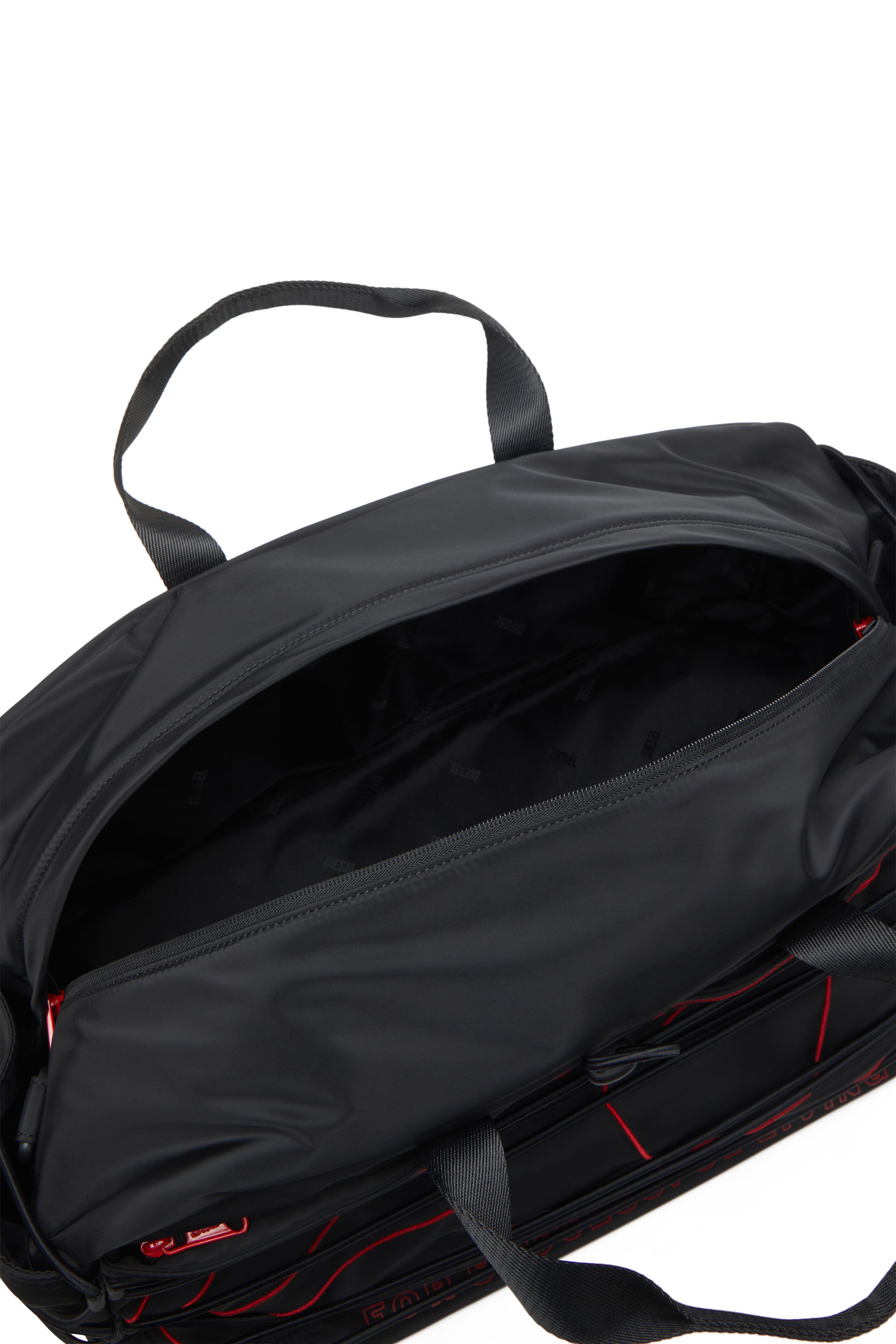 Diesel - TECH-D DUFFLE X, Unisex Tech-D-Seesack aus Nylon mit Oval D-Stickerei in Schwarz - 4