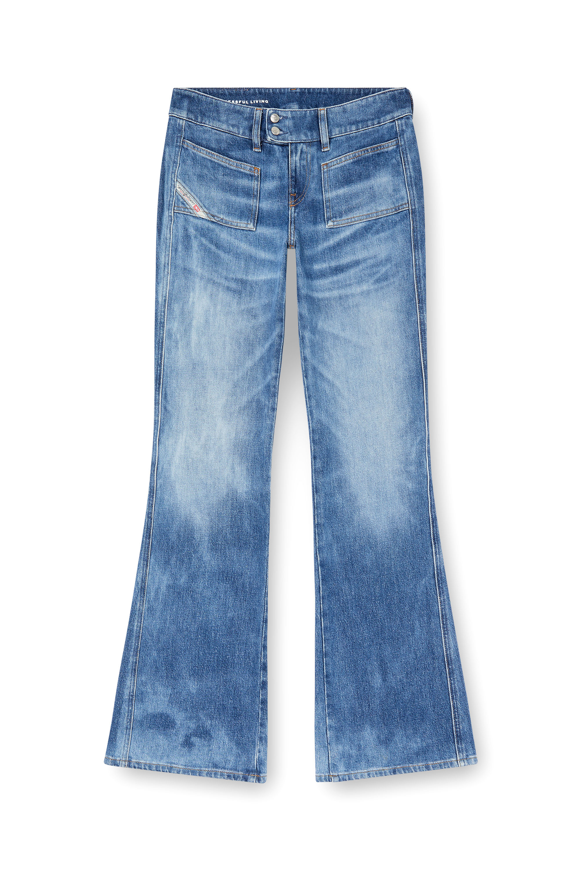 Diesel - Damen Bootcut Jeans D-Hush 09L19, Mittelblau - 2