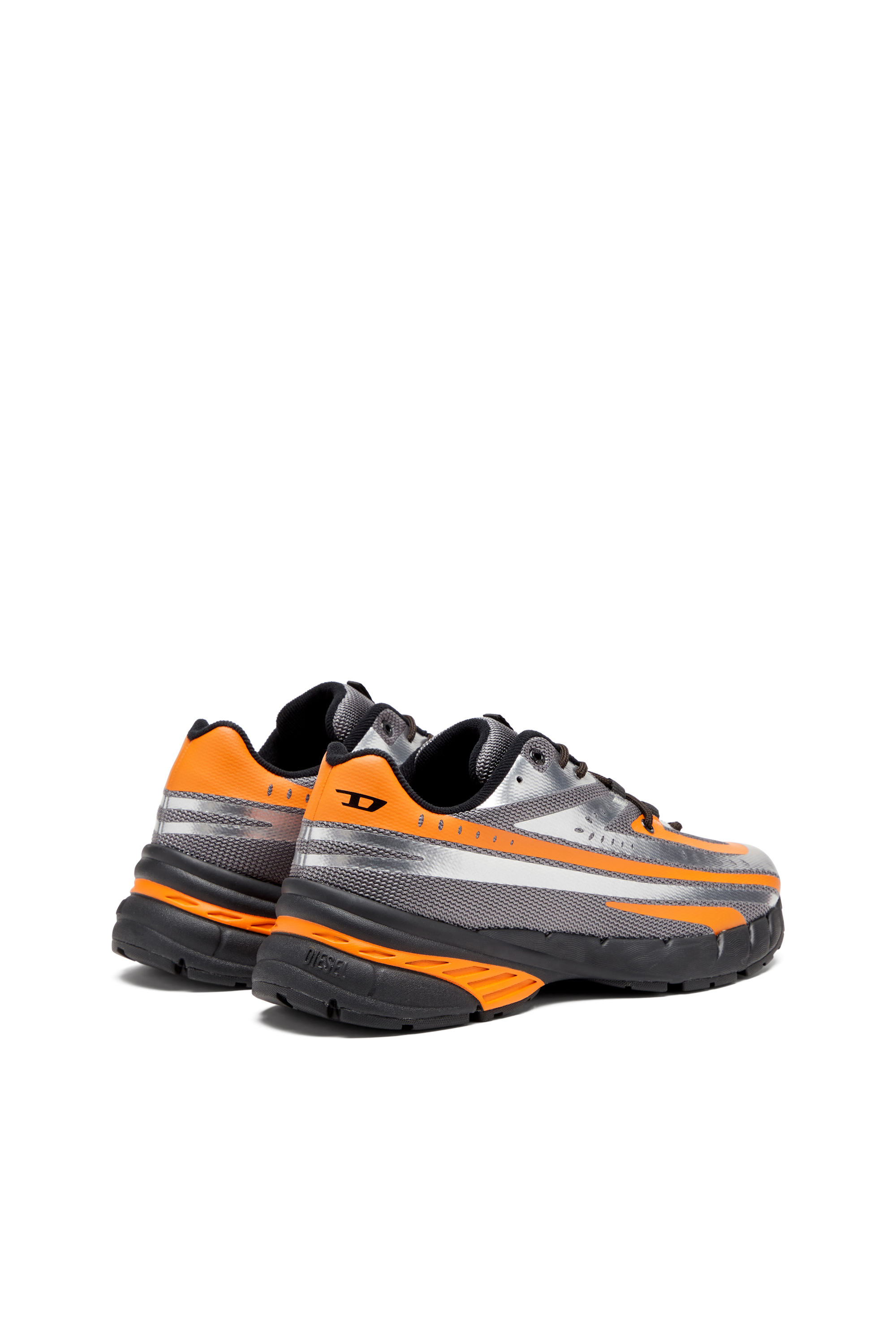 Diesel - D-AIRSPEED LOW, Herren D-Airspeed-Sneakers aus beschichtetem Mesh in Grau/Orange - 3