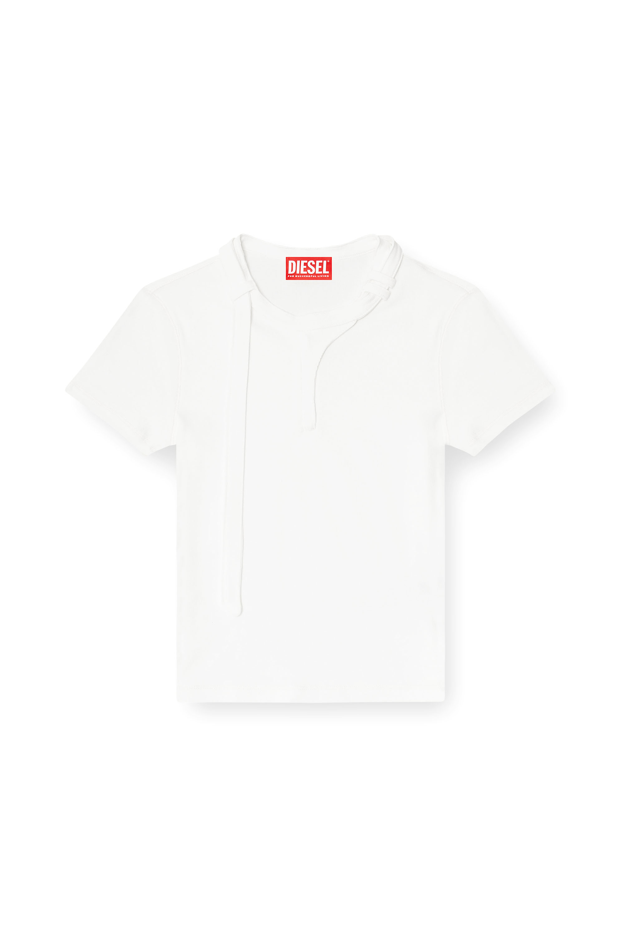 Diesel - T-IARAS, Damen Ripp-Jersey-Top mit Biker-Nackenriemen in Wei&szlig; - 2