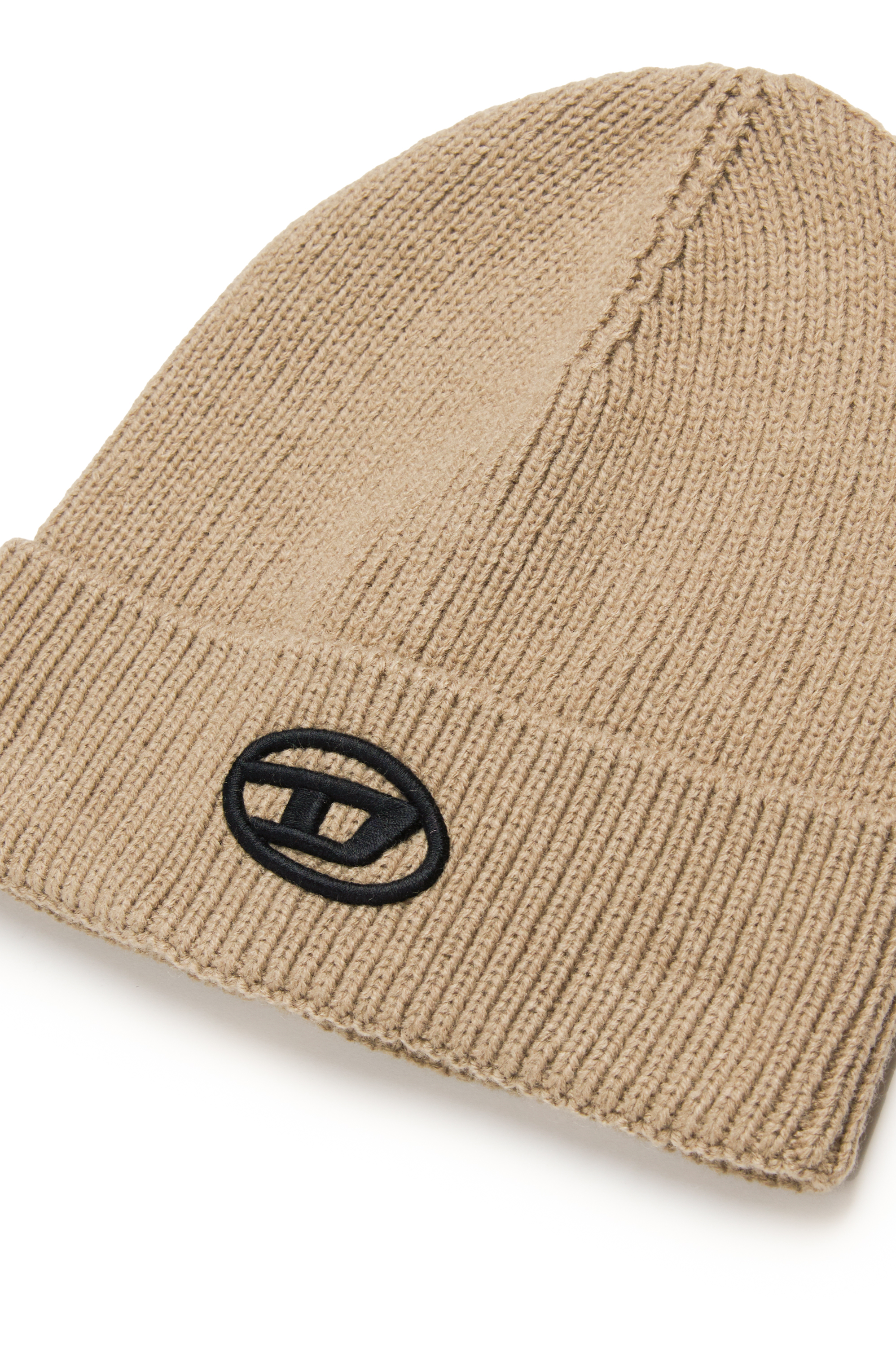 Diesel - FCODERFULLYTX, Unisex Beanie mit Logo-Stickerei in Hellbraun - 3