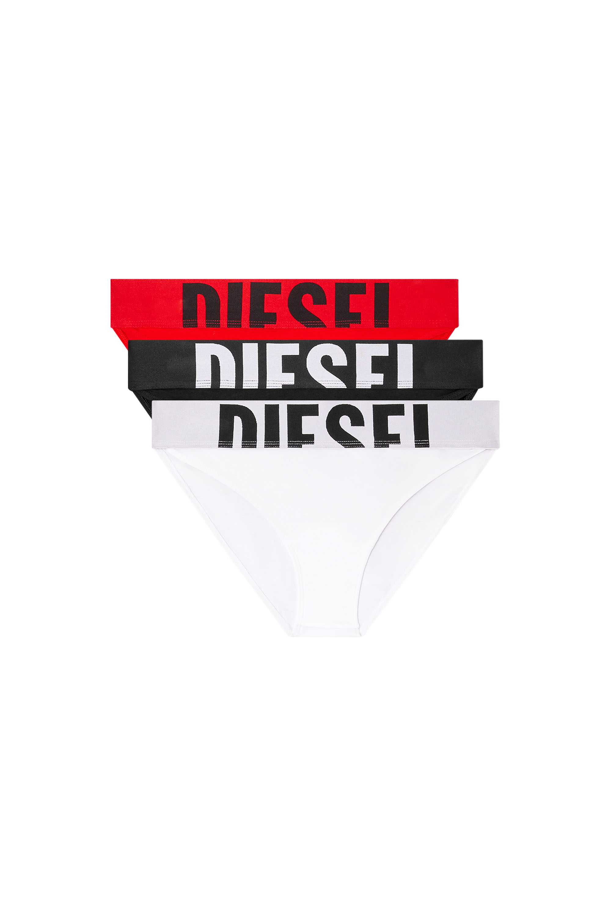 Diesel - LOLA-D-POP-3PACK, Damen Slips mit Cut-off-Logo im Dreierpack in Weiss/Rot - 2