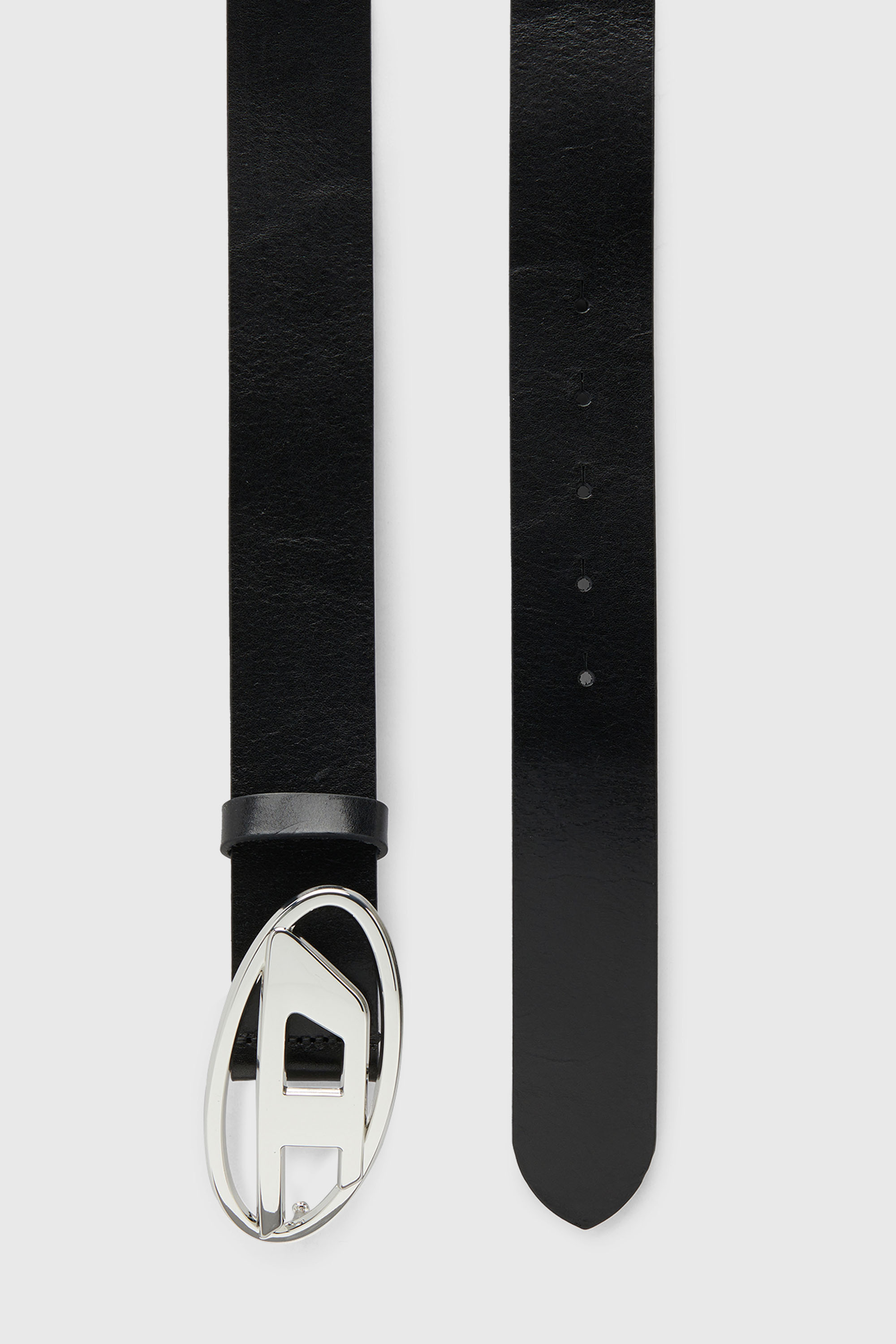 Diesel - B-1DR W, Damen 3.9cm G&uuml;rtel mit gl&auml;nzender  Oval D-Schnalle in Schwarz - 3