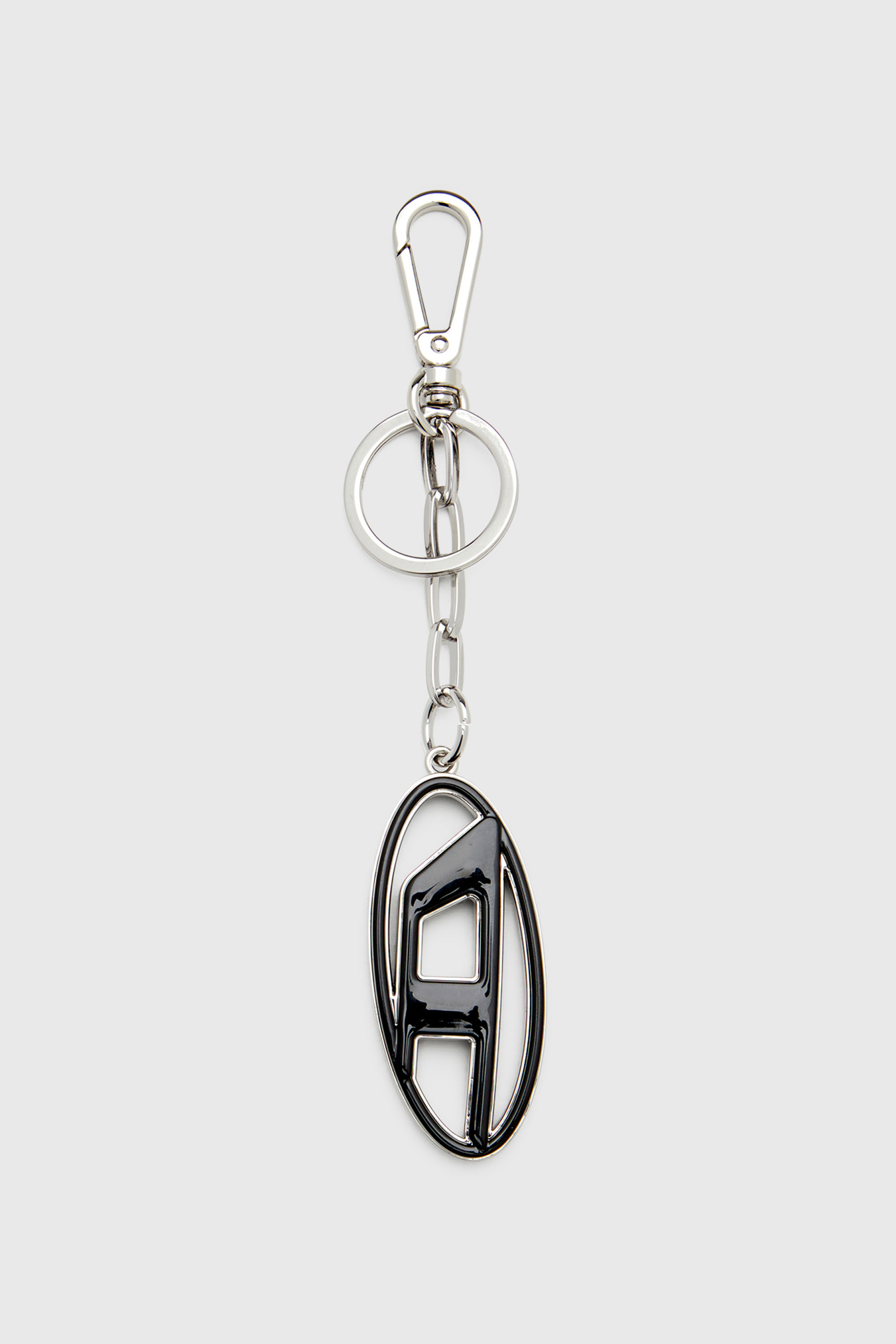 Diesel - CAGE-D LAYER, Herren Oval D-Schl&uuml;sselring aus Metall und Harz in Schwarz/Silber - 2