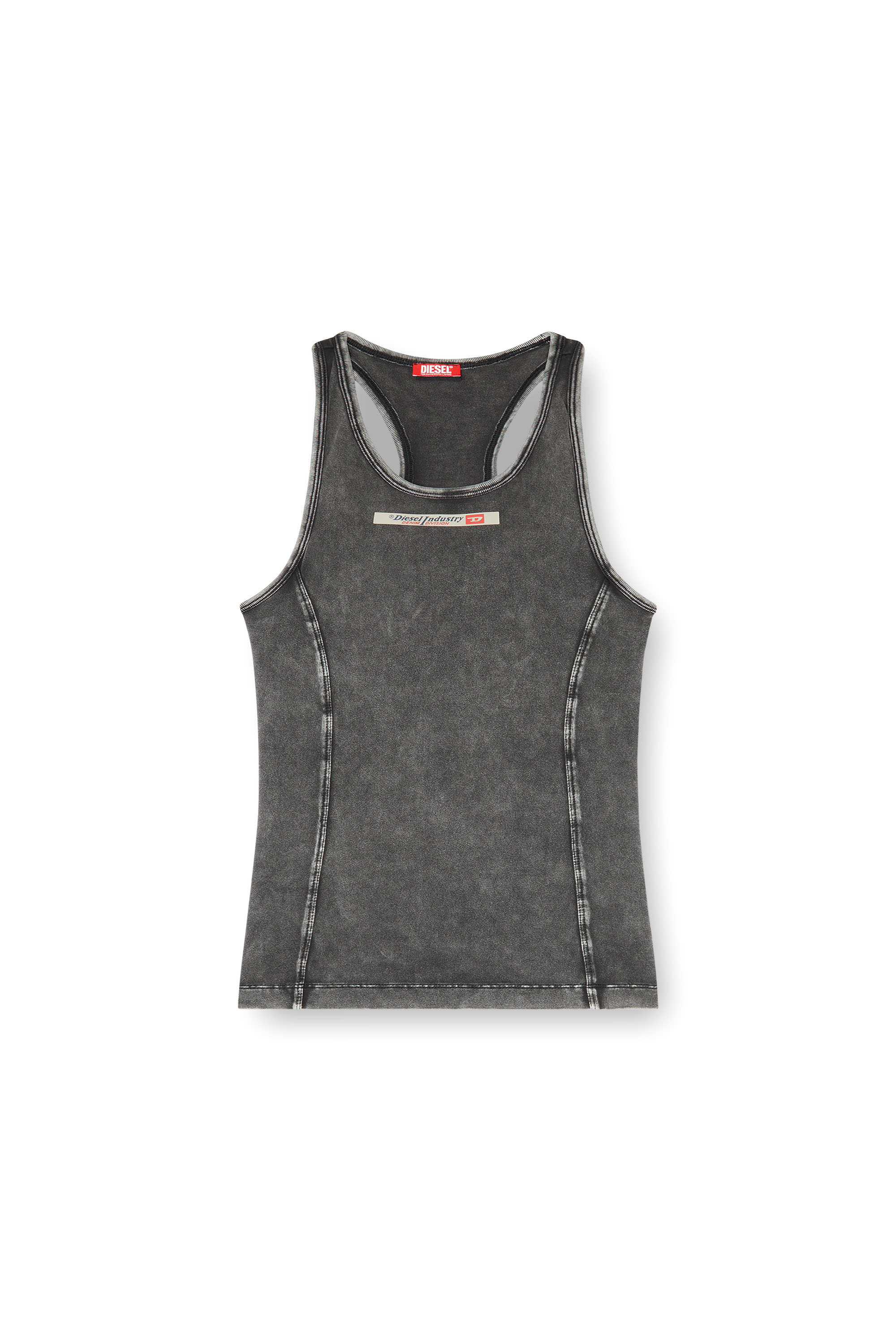 Diesel - IRENE-DNM, Damen Tanktop aus Baumwolle in Dunkelgrau - 2