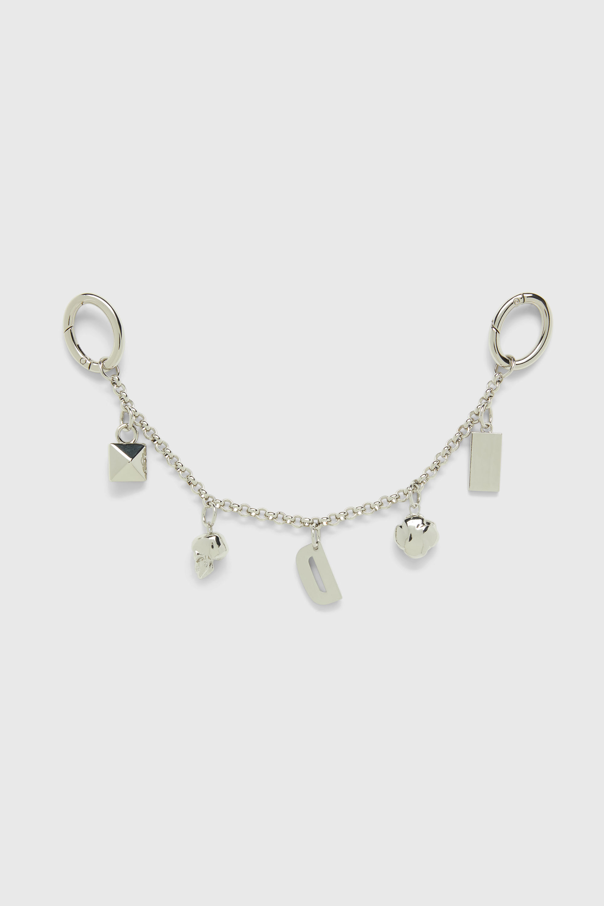 Diesel - CHAIN-D II S, Damen Metallkette mit ikonischen Anh&auml;ngern in Silber - 2