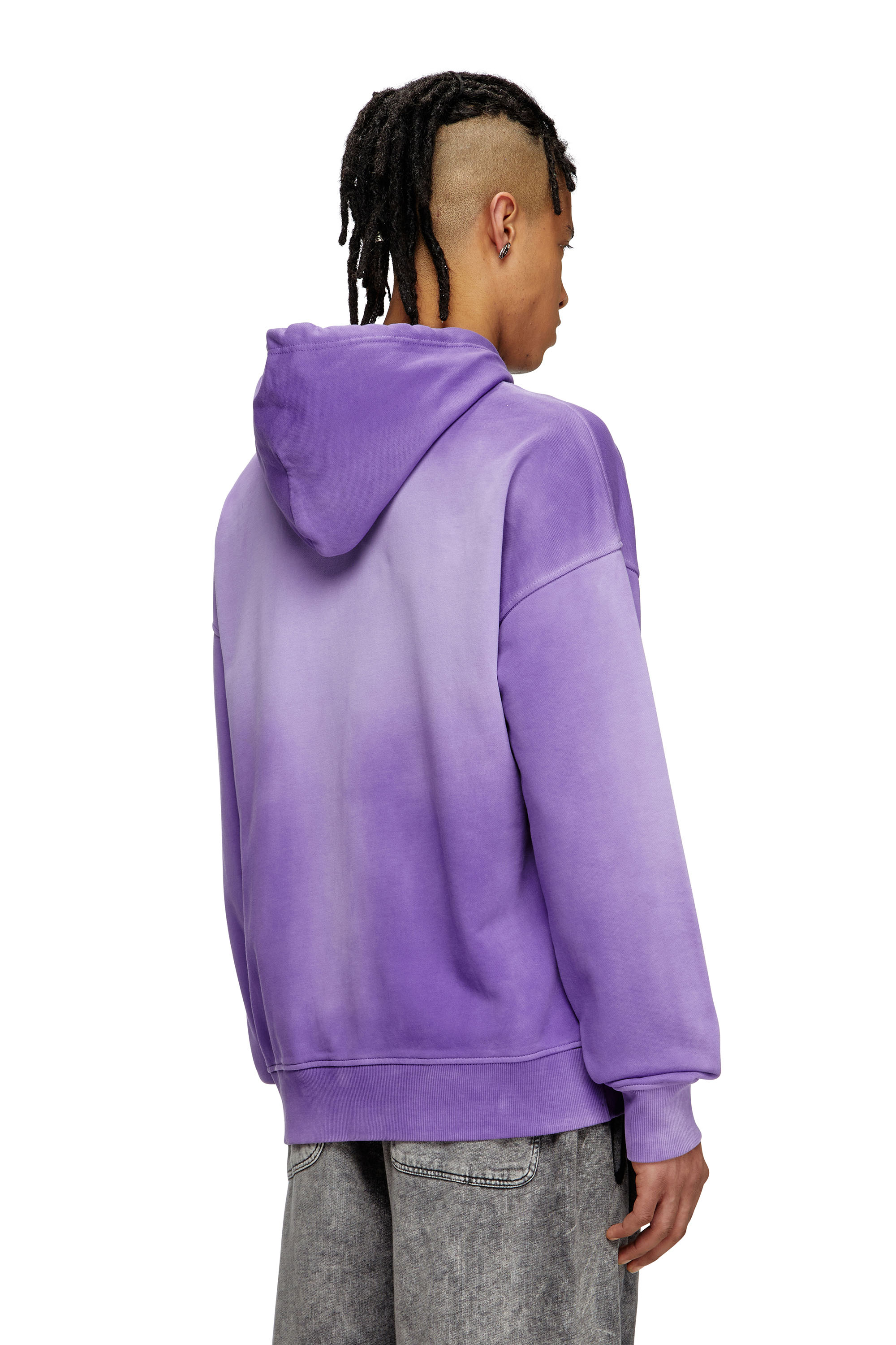 Diesel - S-ROB-HOOD-R2, Herren Verblasster Hoodie mit Mikro-Logo-Stickerei in Violett - 4