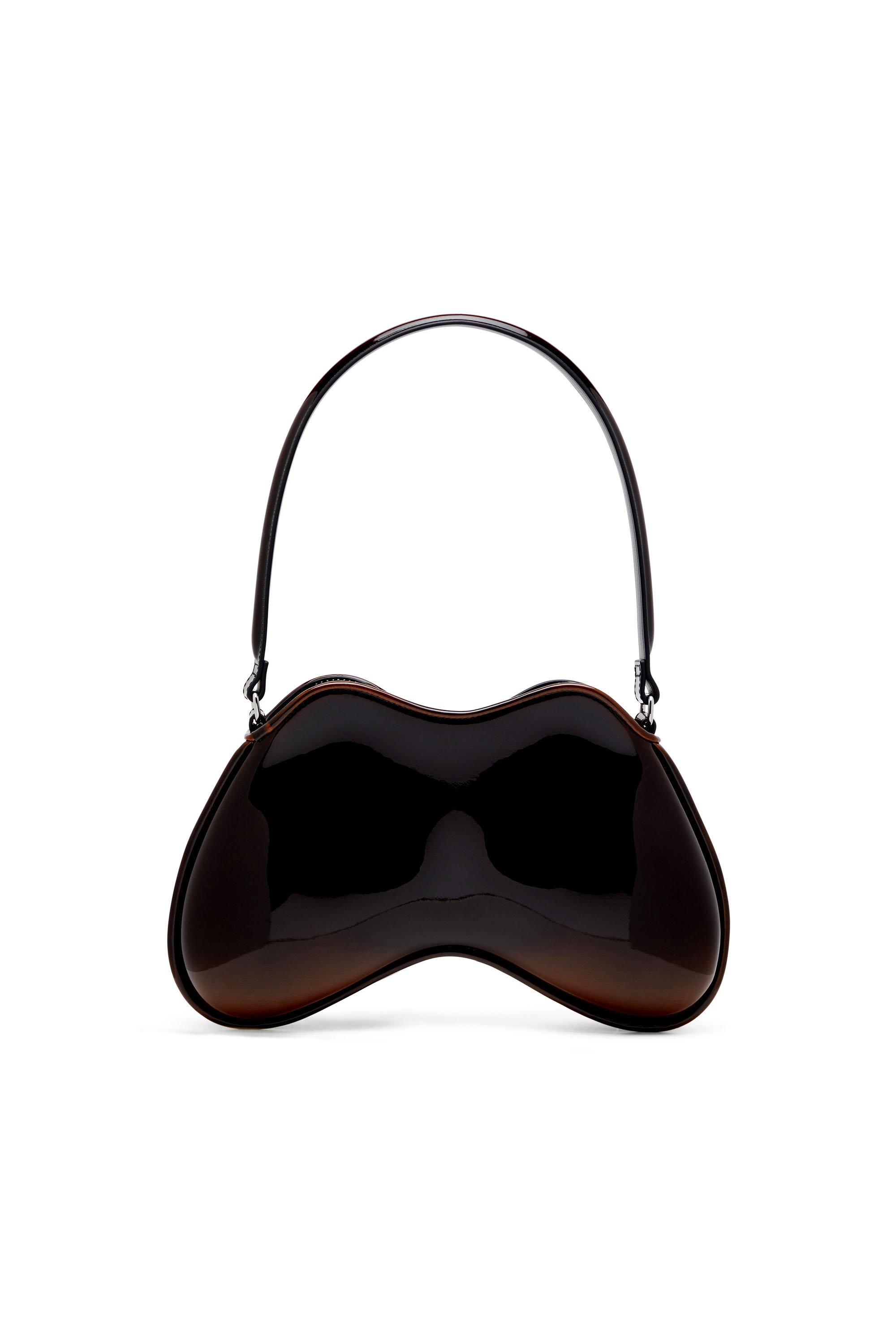 Diesel - DOUBLE-D SHOULDER, Damen Double-D-Feste Schultertasche mit aus glänzendem Dégradé-PU in Braun - 3