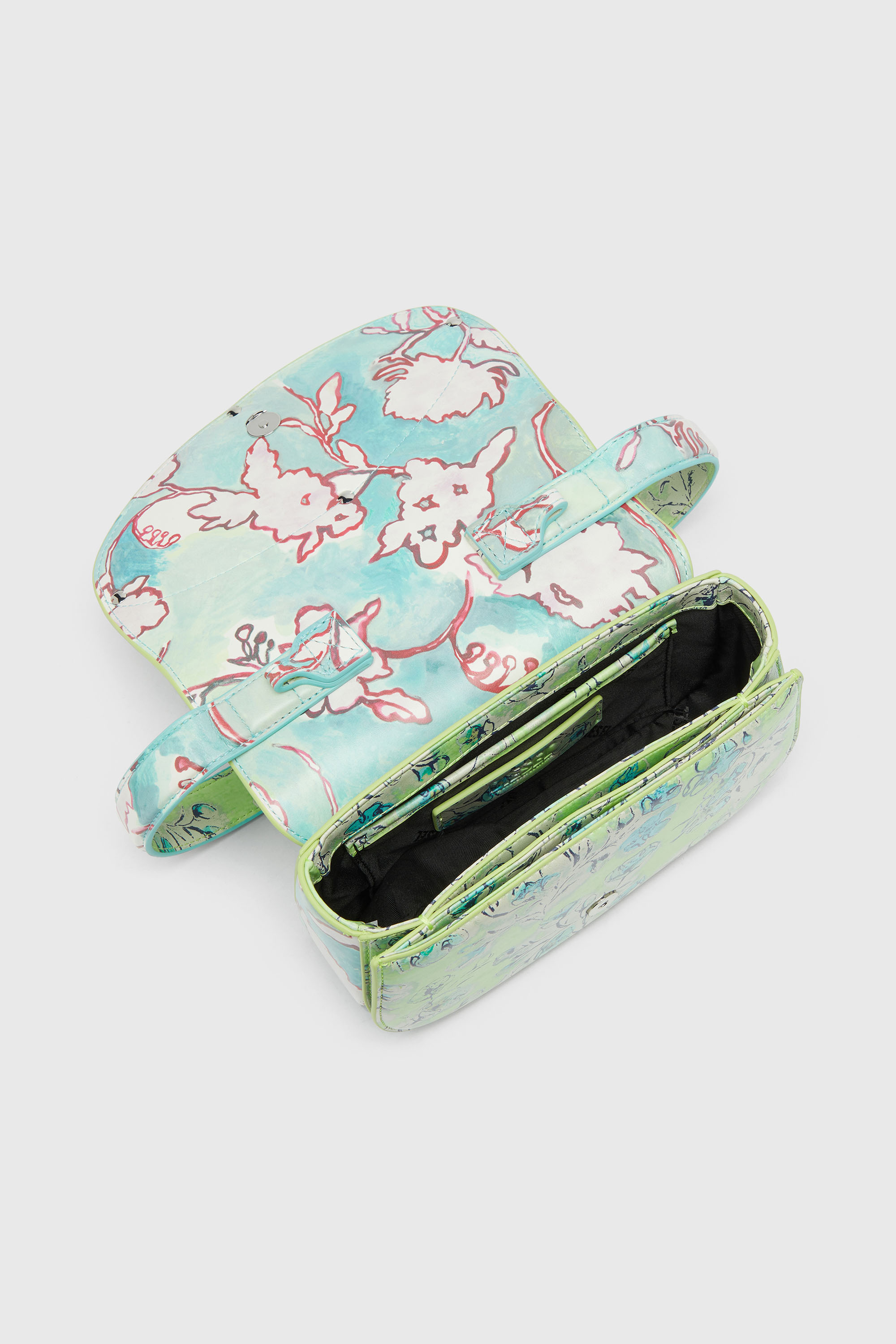 Diesel - 1DR, Damen 1DR-Ikonische Schultertasche mit Blumenmuster in Gr&uuml;n - 5