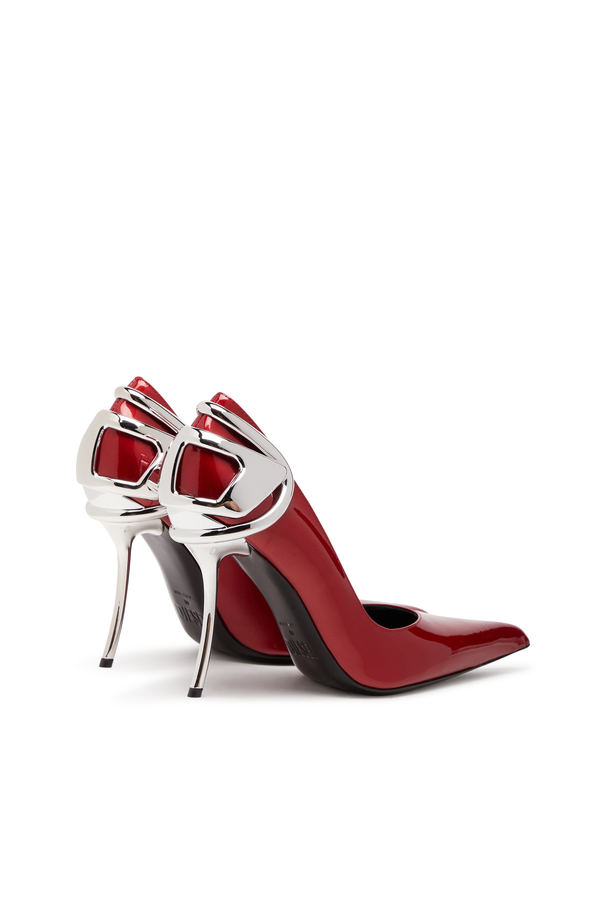 Diesel - D-TEN&HALF P, Damen D-Ten&Half-Pumps aus Lackleder mit Oval D-Absatz in Rot - 4