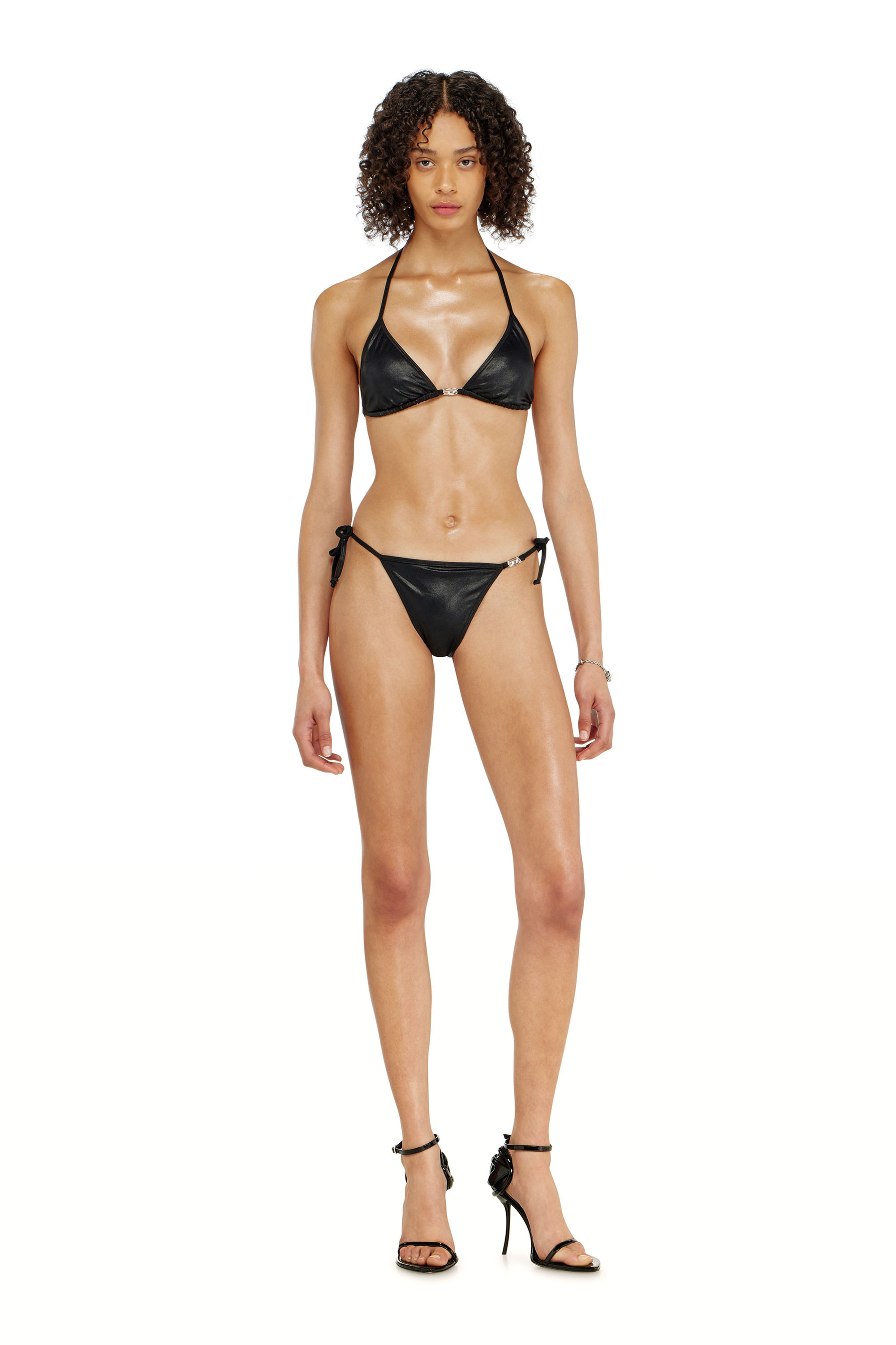 Diesel - ELETTRA-DNM, Damen Dreieck-Bikini-Top aus schimmerndem Stoff in null - 2