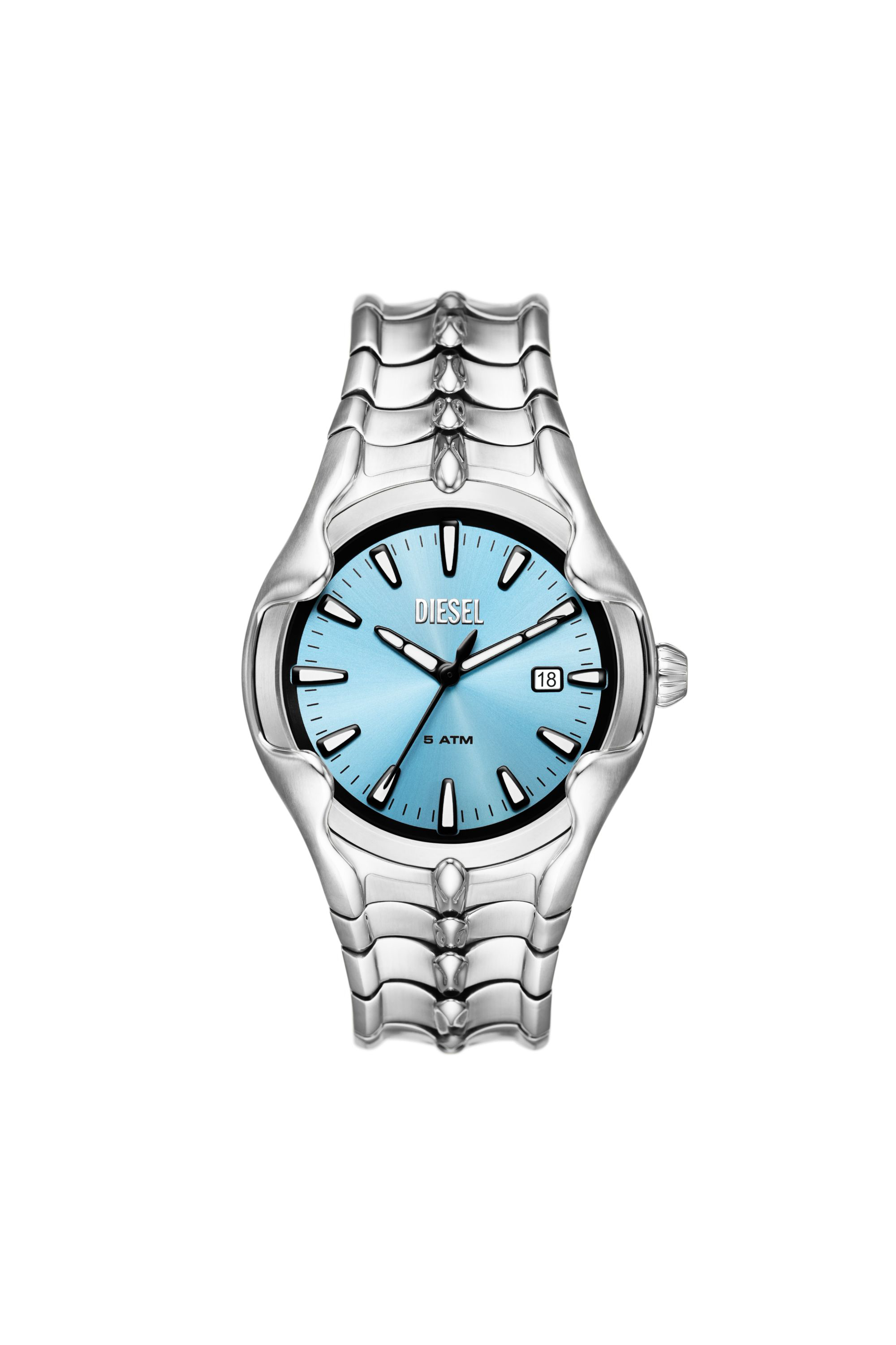 Diesel - DZ2200, Man Vert three-hand date stainless steel watch in Silver - Image 1