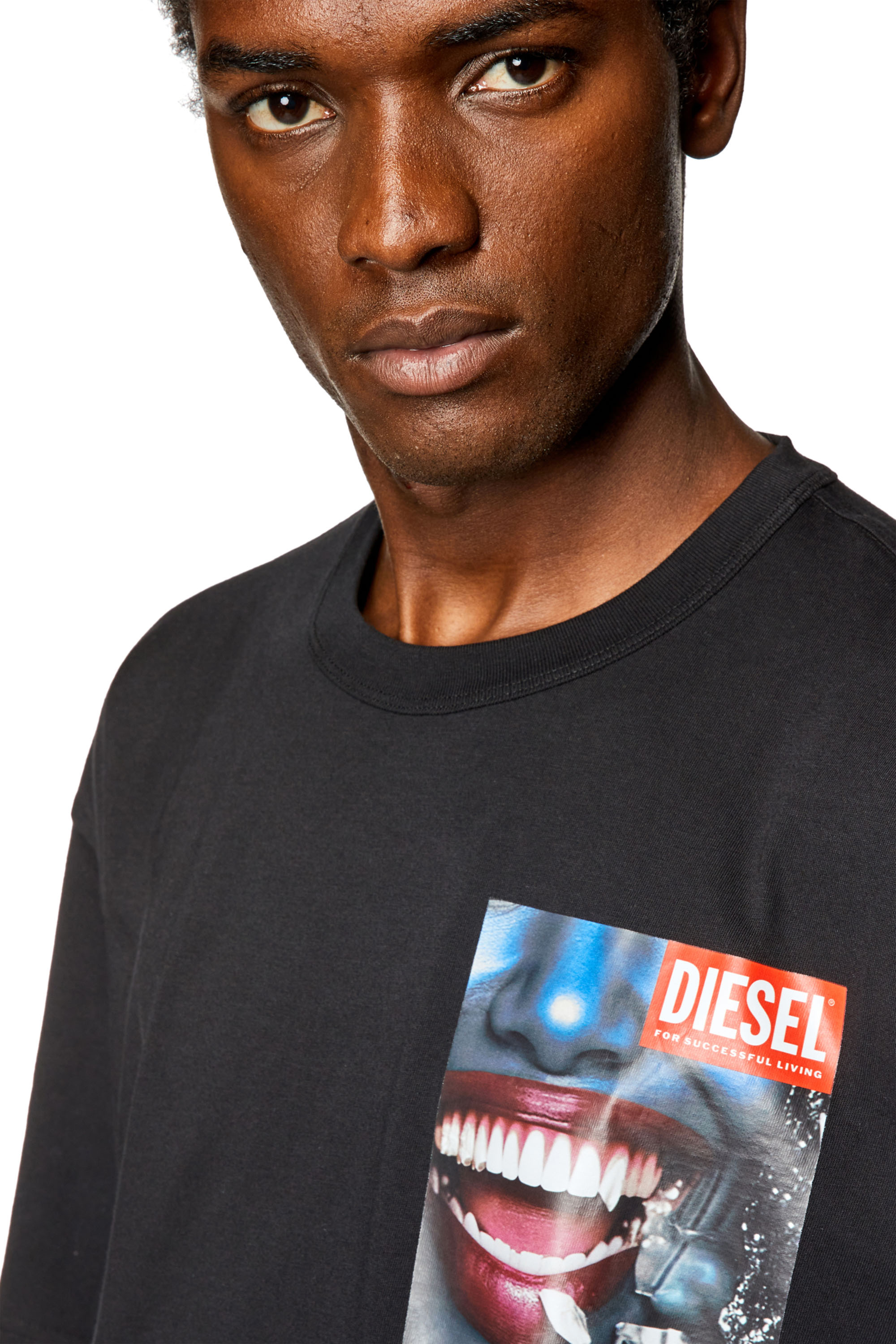 Diesel - T-NABEL-FACE, Schwarz - Image 3