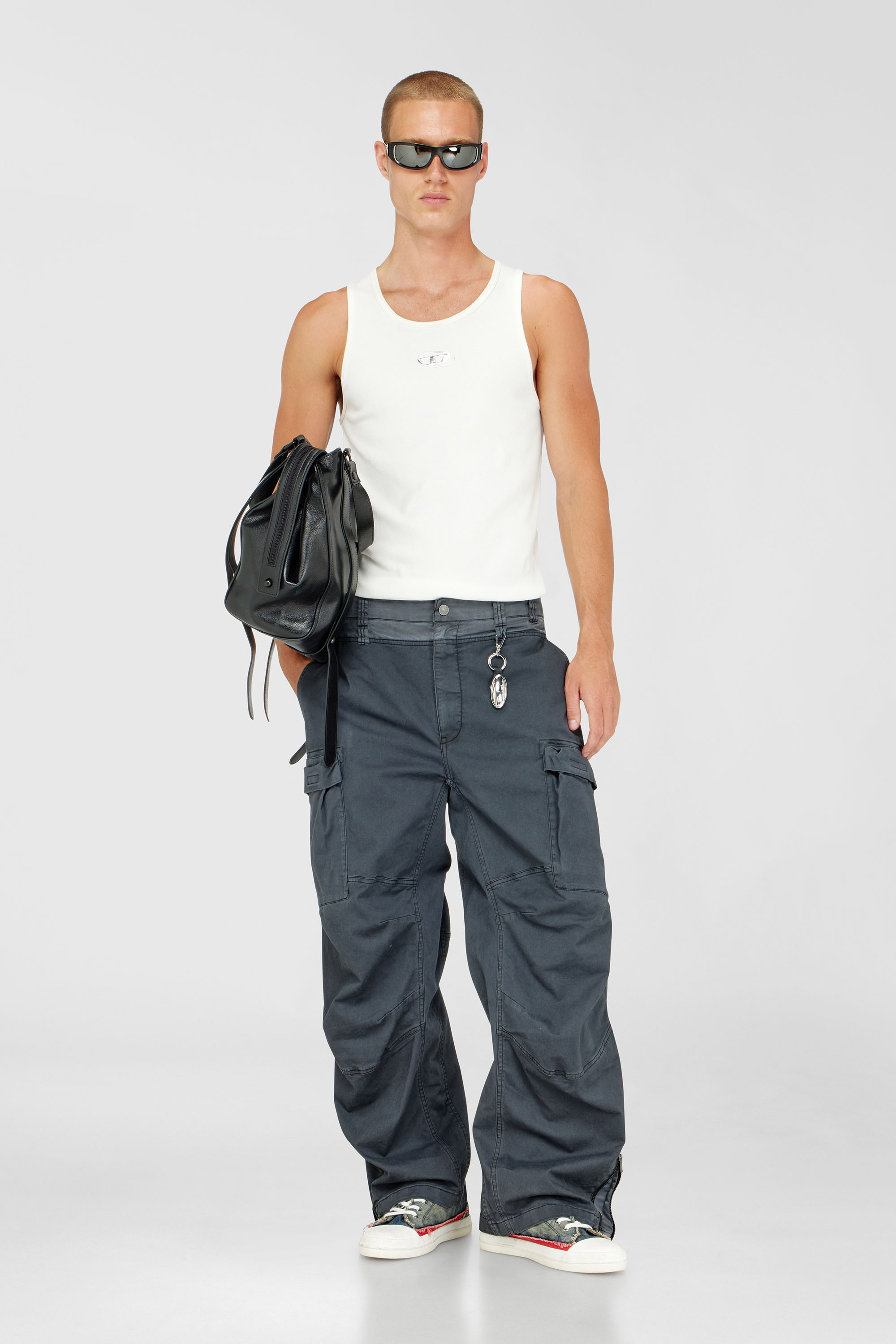 Diesel - T-LIFTY-IOD, Man's Cotton tank top with logo in White - 1