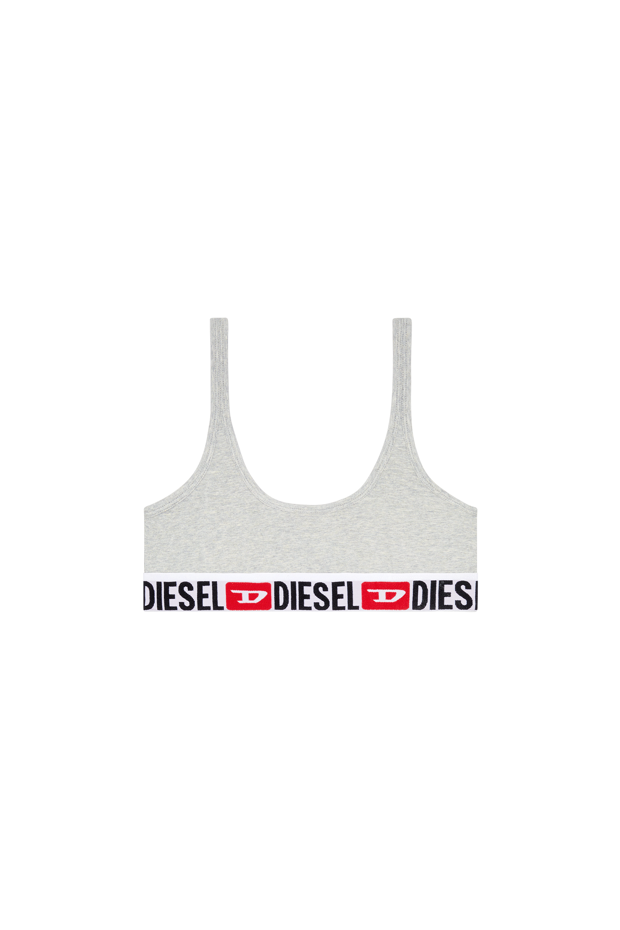 Diesel - UFSB-ORIBA, Damen Bralette mit Logoband in Grau - 2