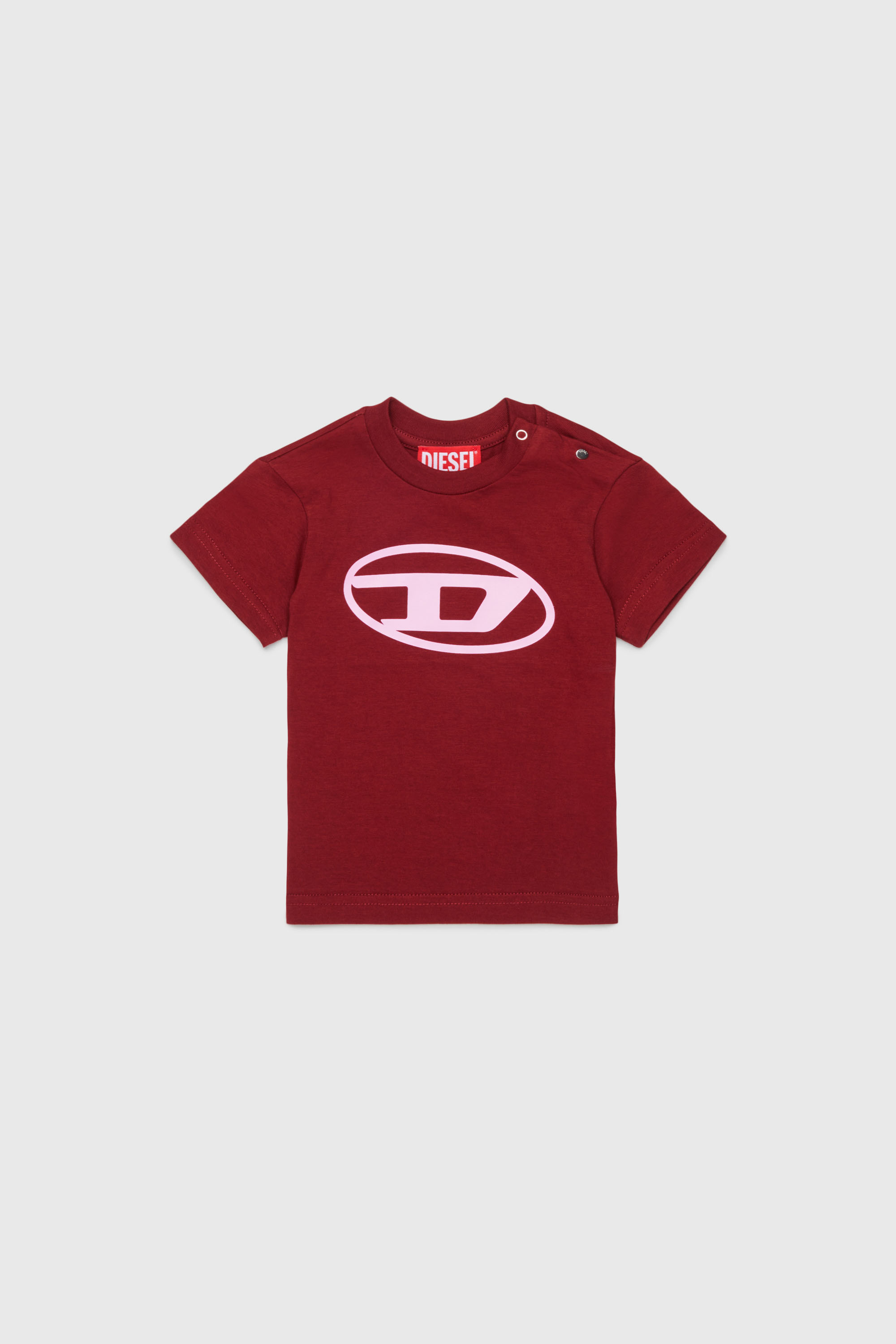Diesel - TIELB, Man's Cotton T-shirt with Oval D print in Red - 1
