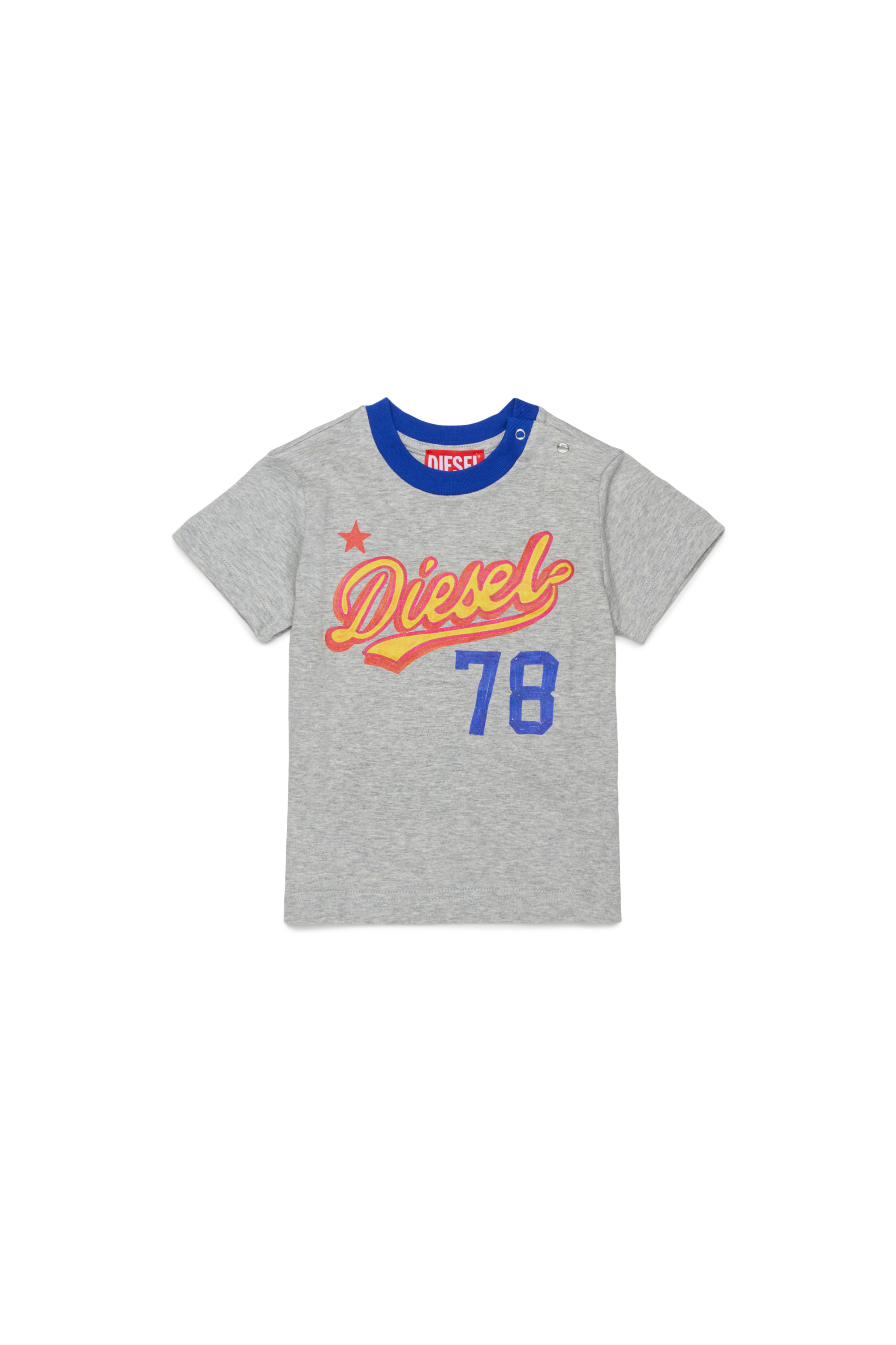 Diesel - TURSIB, Herren Baumwoll-T-Shirt mit Retro-Logo-Print in Grau - 1