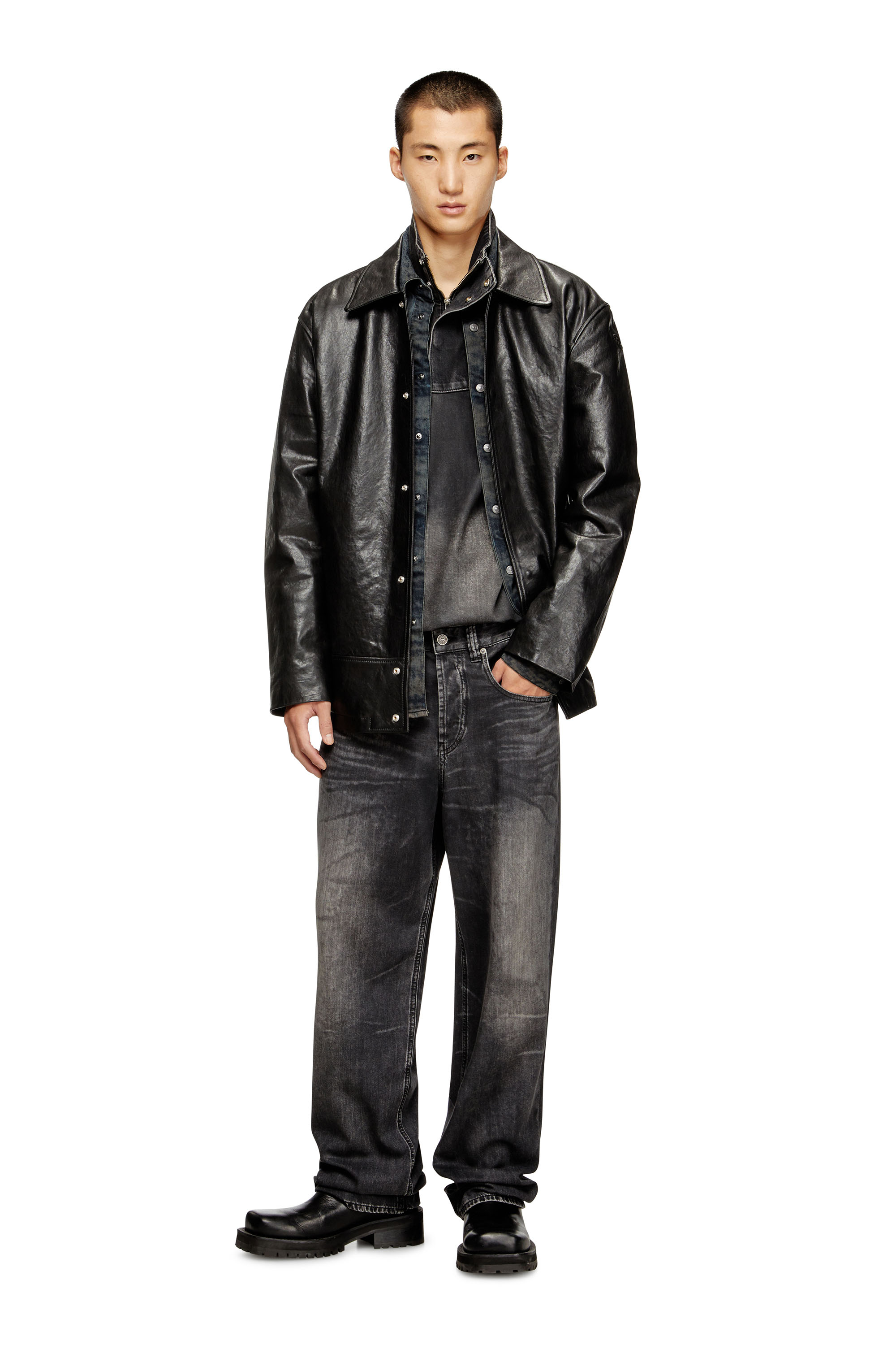 Diesel - Herren Relaxed Jeans 2001 D-Macro 0CEBC, Schwarz/Dunkelgrau - 2