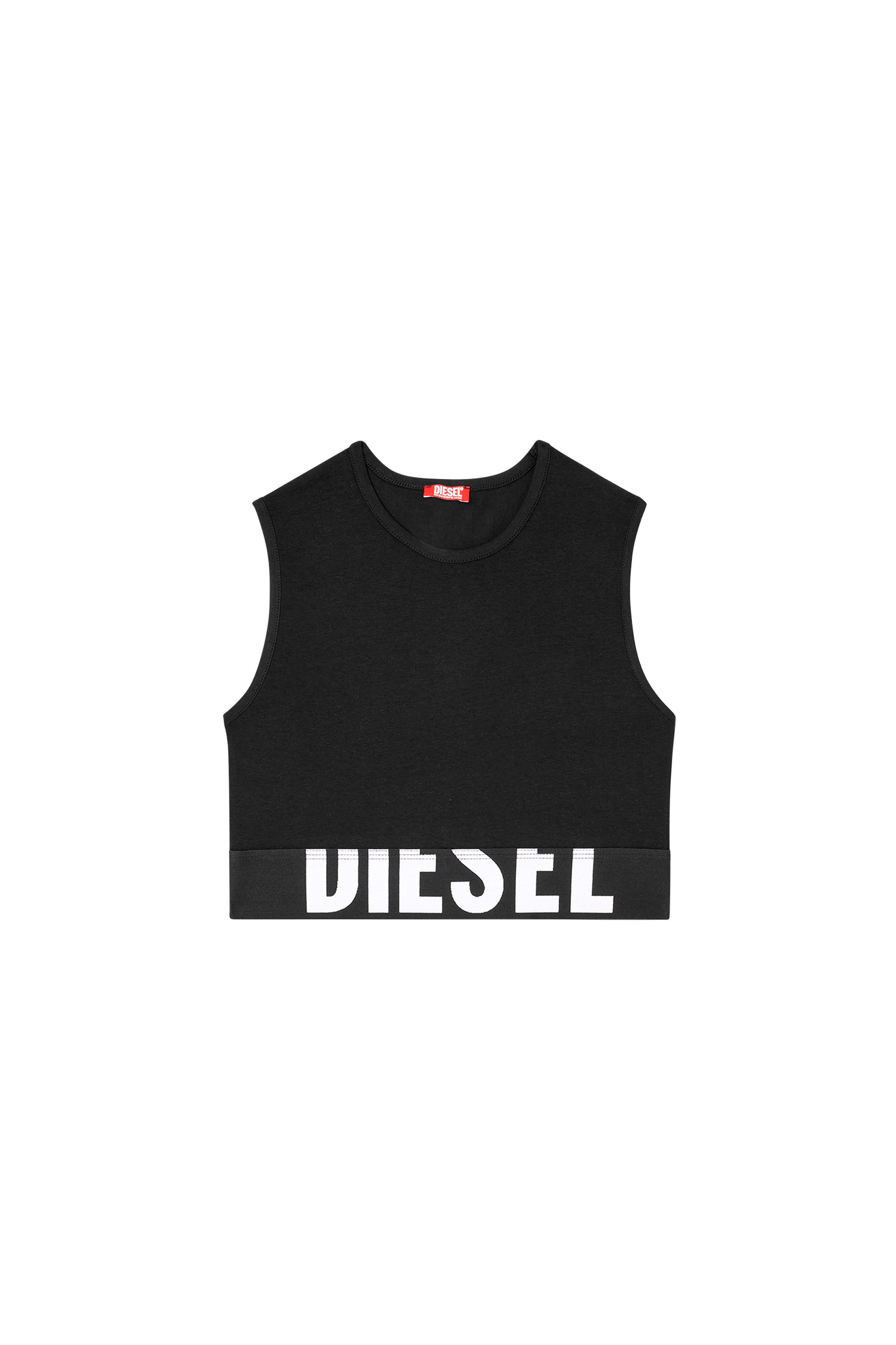 Diesel - ADA-D-POP, Damen Verkürztes Tanktop mit Cut-off-Logo in Schwarz - 4