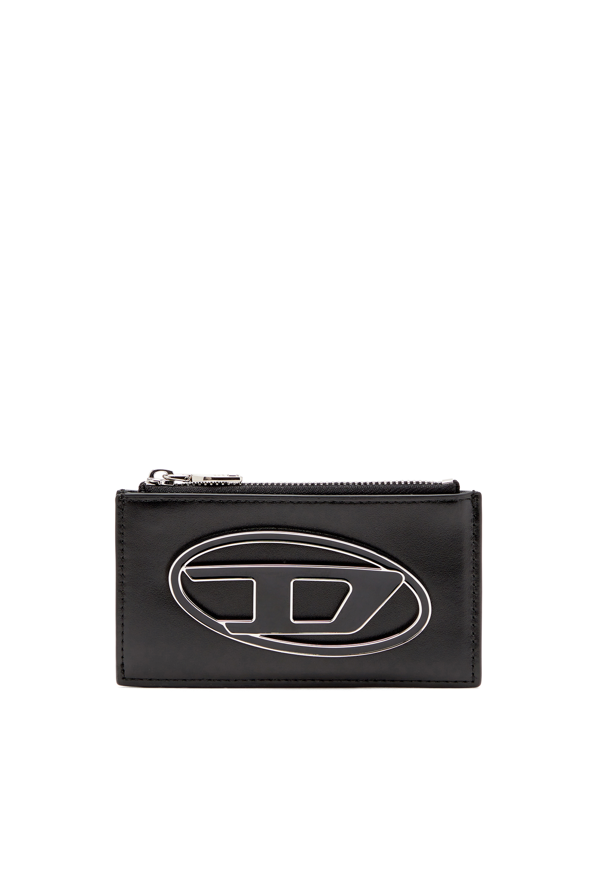 Diesel - 1DR CARD HOLDER III, Damen Flaches Kartenetui aus Nappaleder in Schwarz - 1