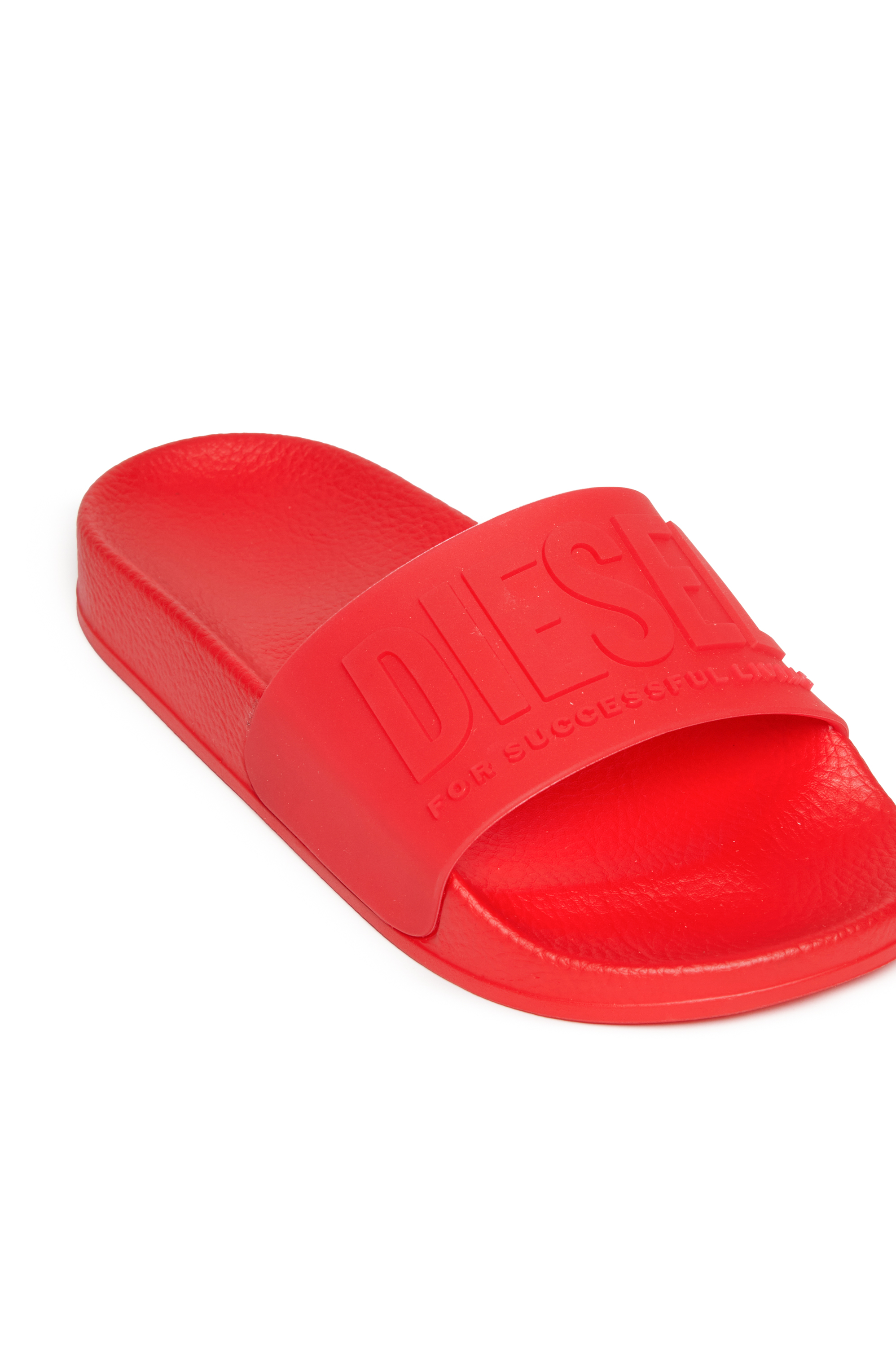 Diesel - SA-MAYEMI CC, Unisex Pool-Slides aus semitransparentem Gummi in Rot - 4