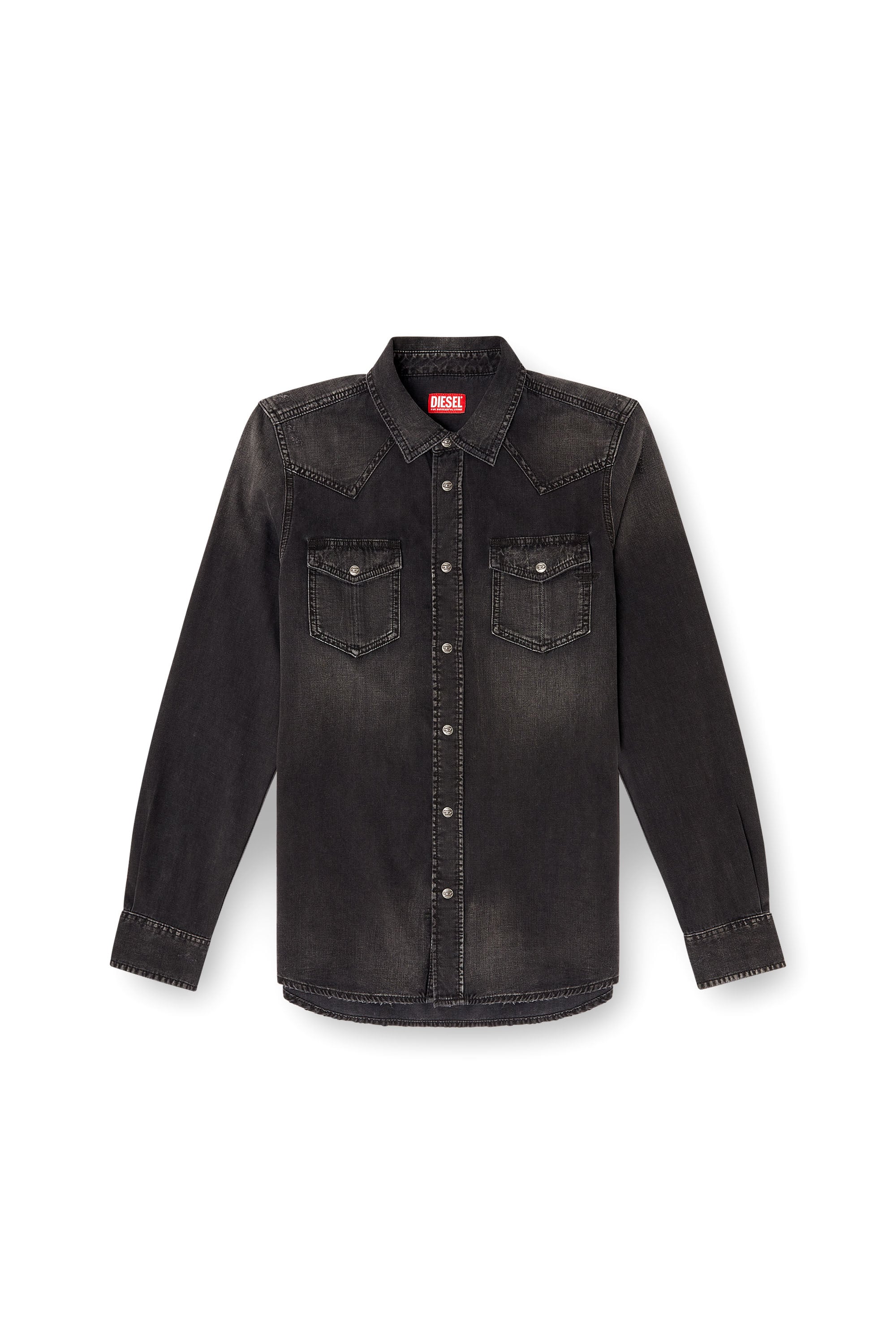 Diesel - D-VEGA, Herren Overshirt aus Denim in Schwarz - 3