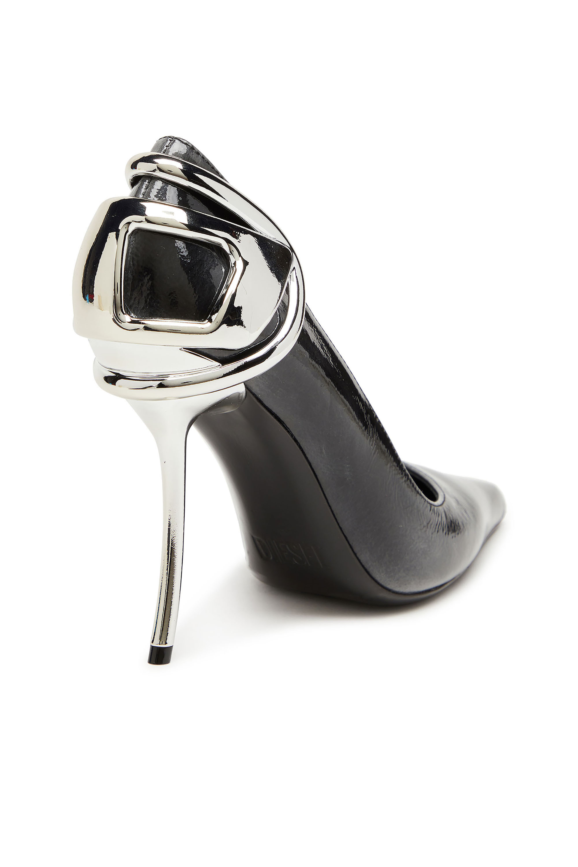 Diesel - D-TEN&HALF P, Damen Pumps aus Pull up-Lackleder in Schwarz - 4