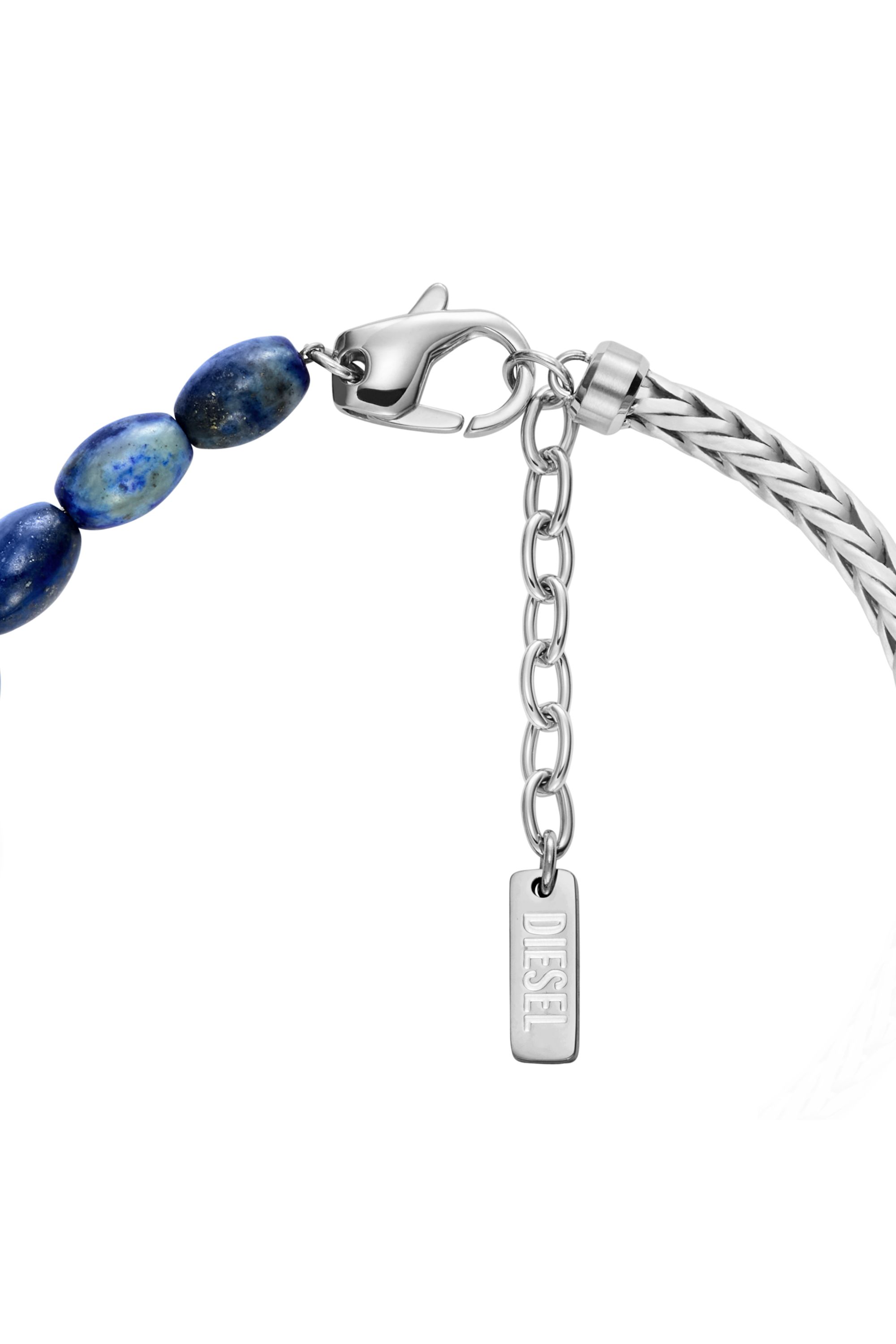 Diesel - DX1713040, Unisex Armband mit Lapislazuli-Perlen in Silber/Blau - 2