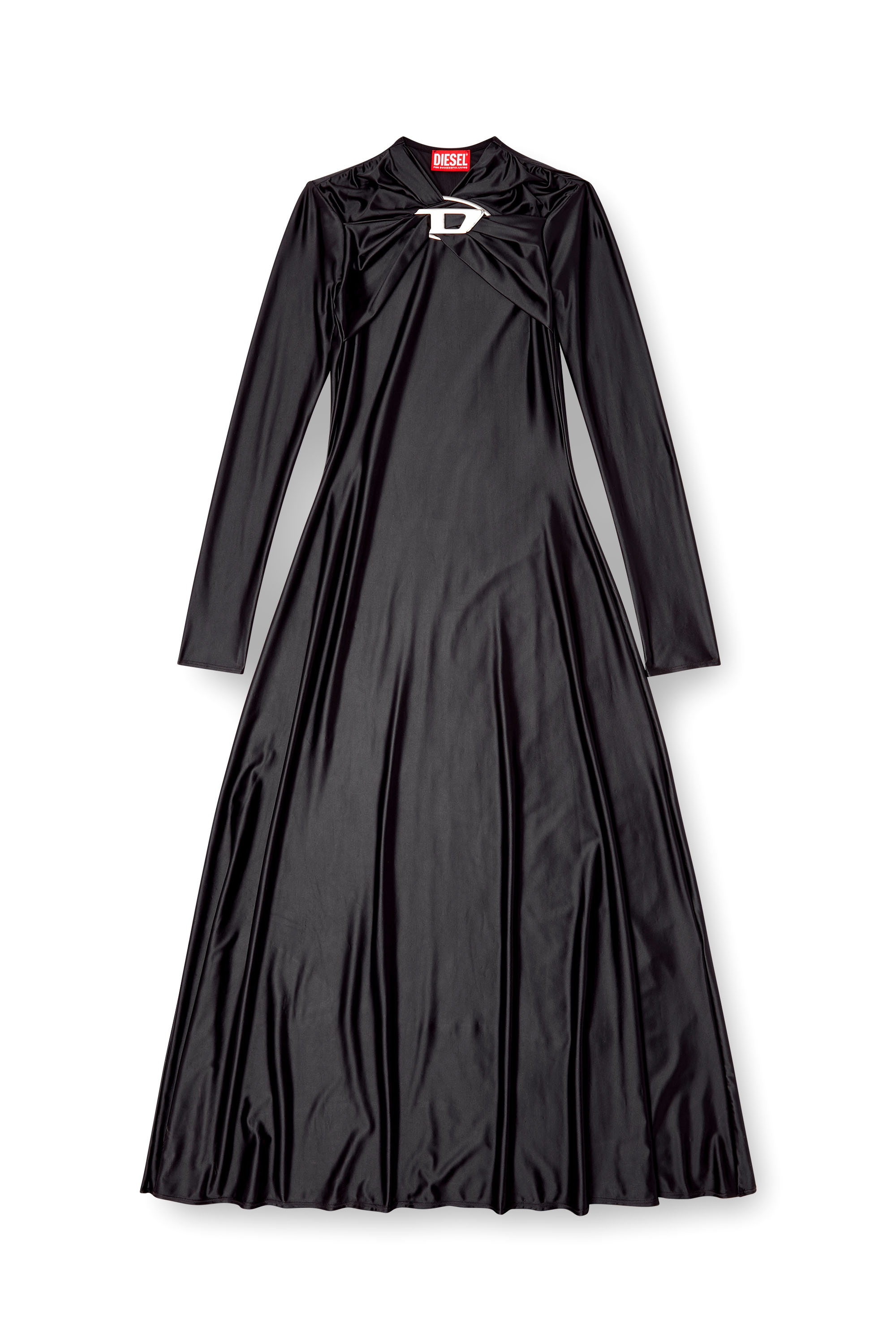 Diesel - D-IAMO, Damen Drapiertes Nylon-Kleid in Schwarz - 3