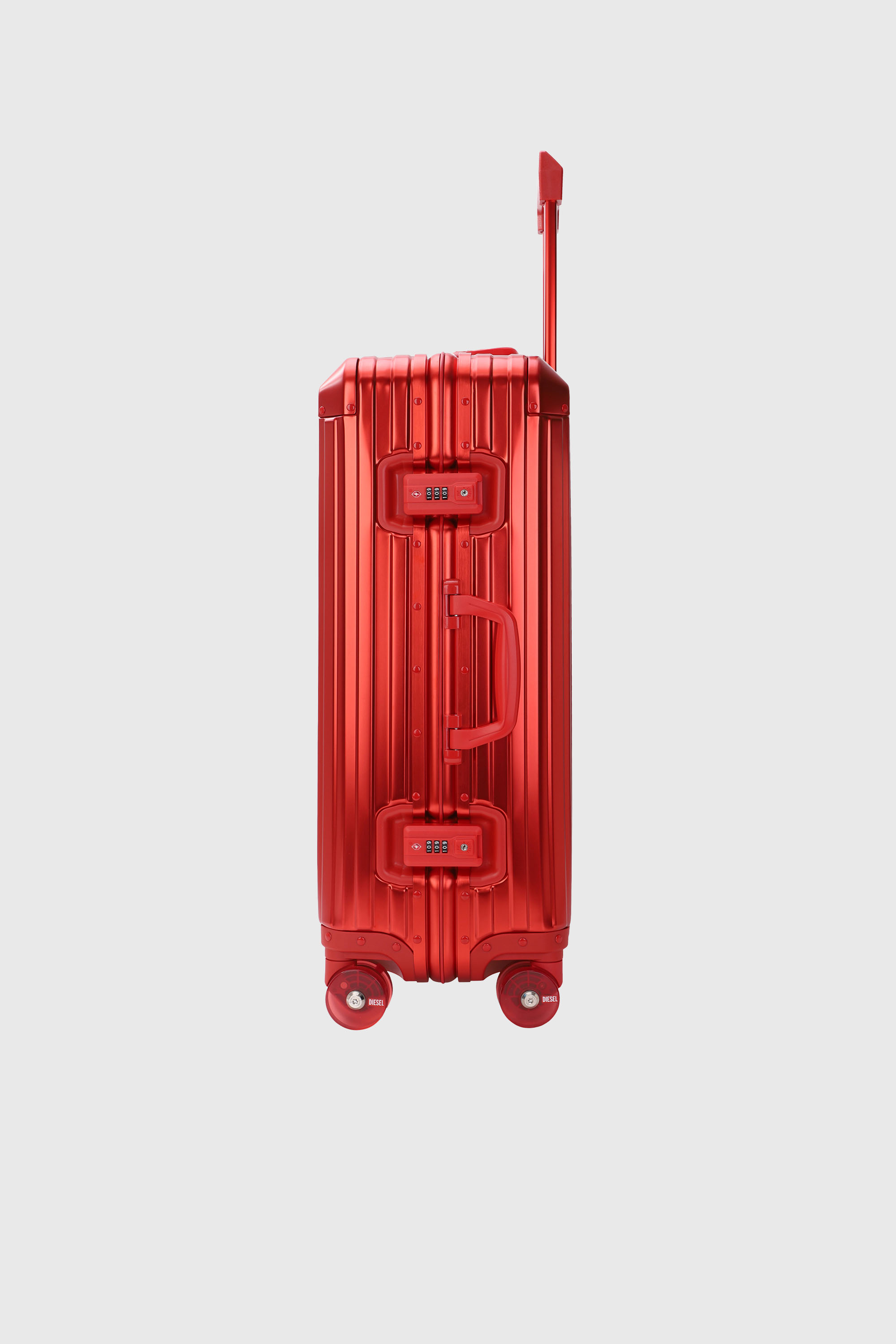 Diesel - DIESEL ALUMINUM TROLLEY- DSL002, Unisex Koffer aus Aluminium Gr&ouml;&szlig;e M in Rot - 4