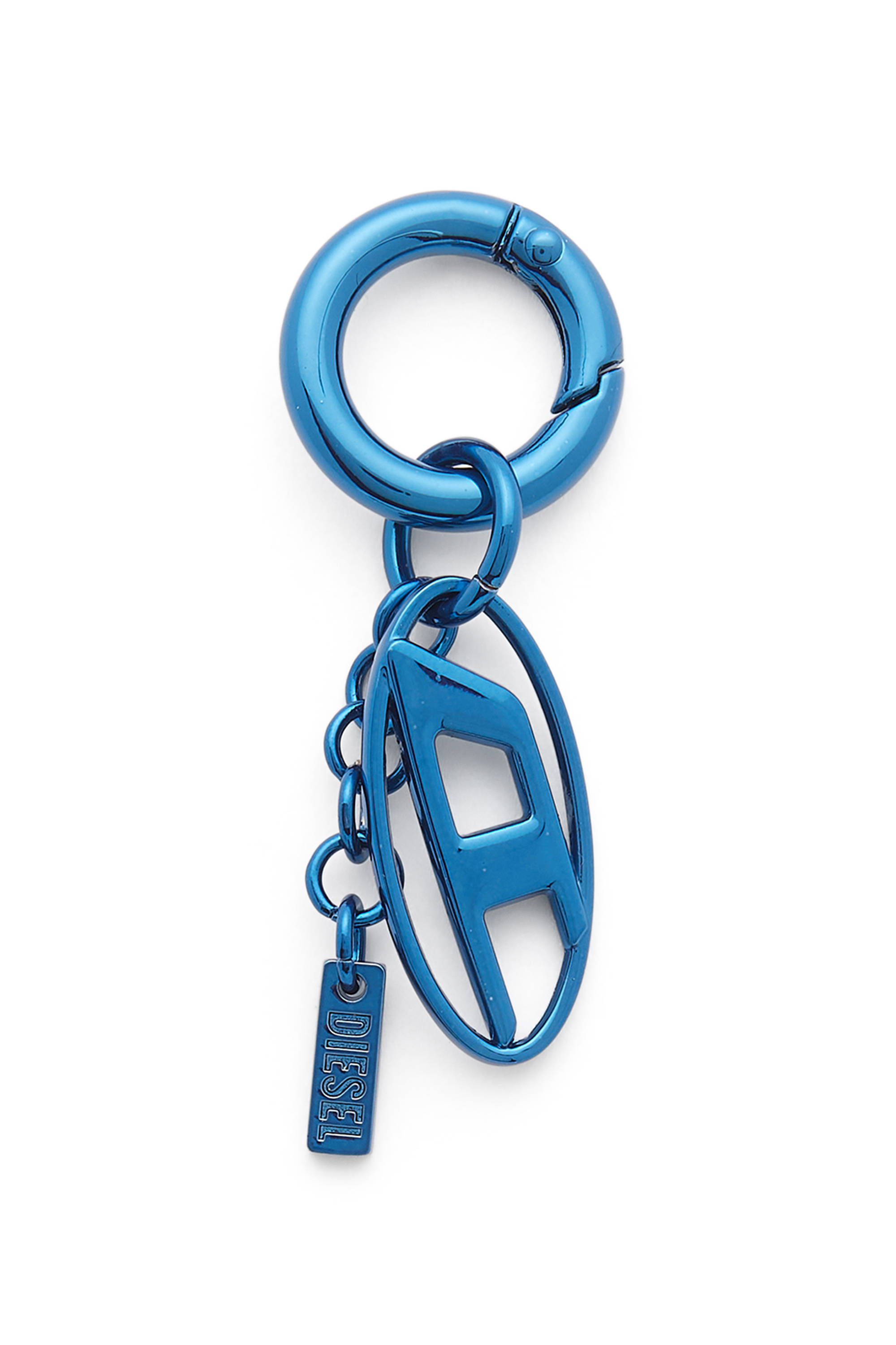 Diesel - CHARM-OVAL D, Unisex Metallschl&uuml;sselanh&auml;nger mit ovalem D-Anh&auml;nger in Blau - 1
