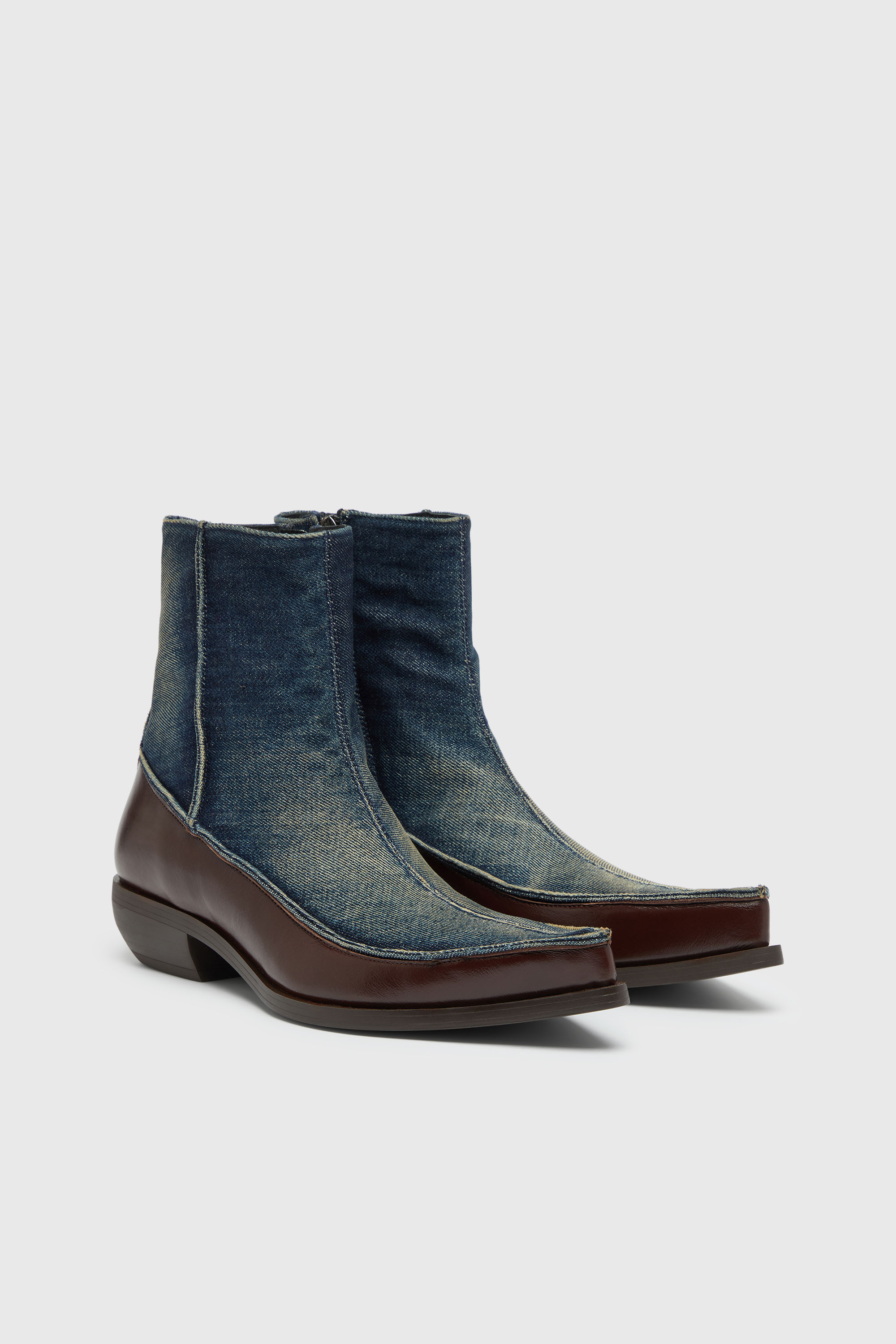 Diesel - D-FRIDO-30-TR, Herren D-Frido-Westliche Stiefeletten aus Leder und Denim in null - 3