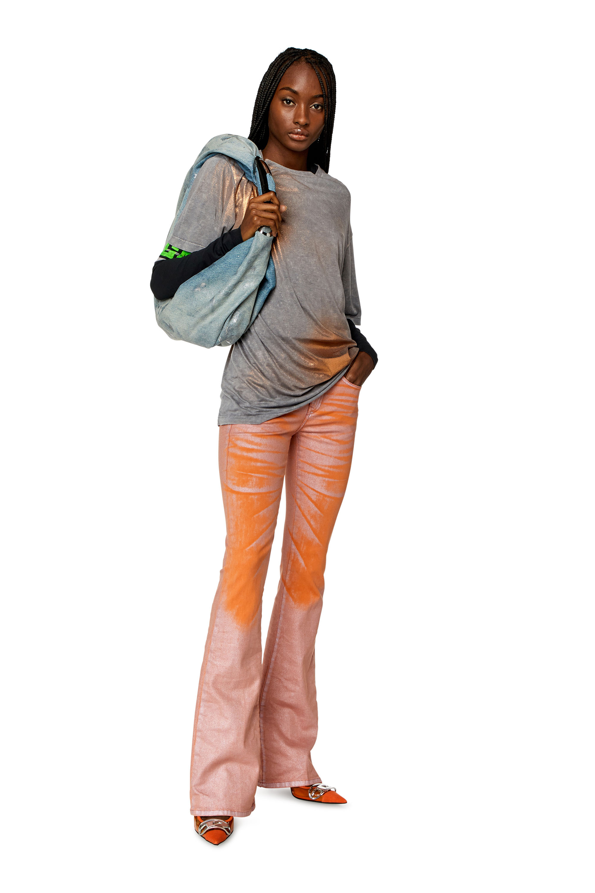 Diesel - Bootcut and Flare Jeans 1969 D-Ebbey 068KT, Rosa/Orange - Image 1