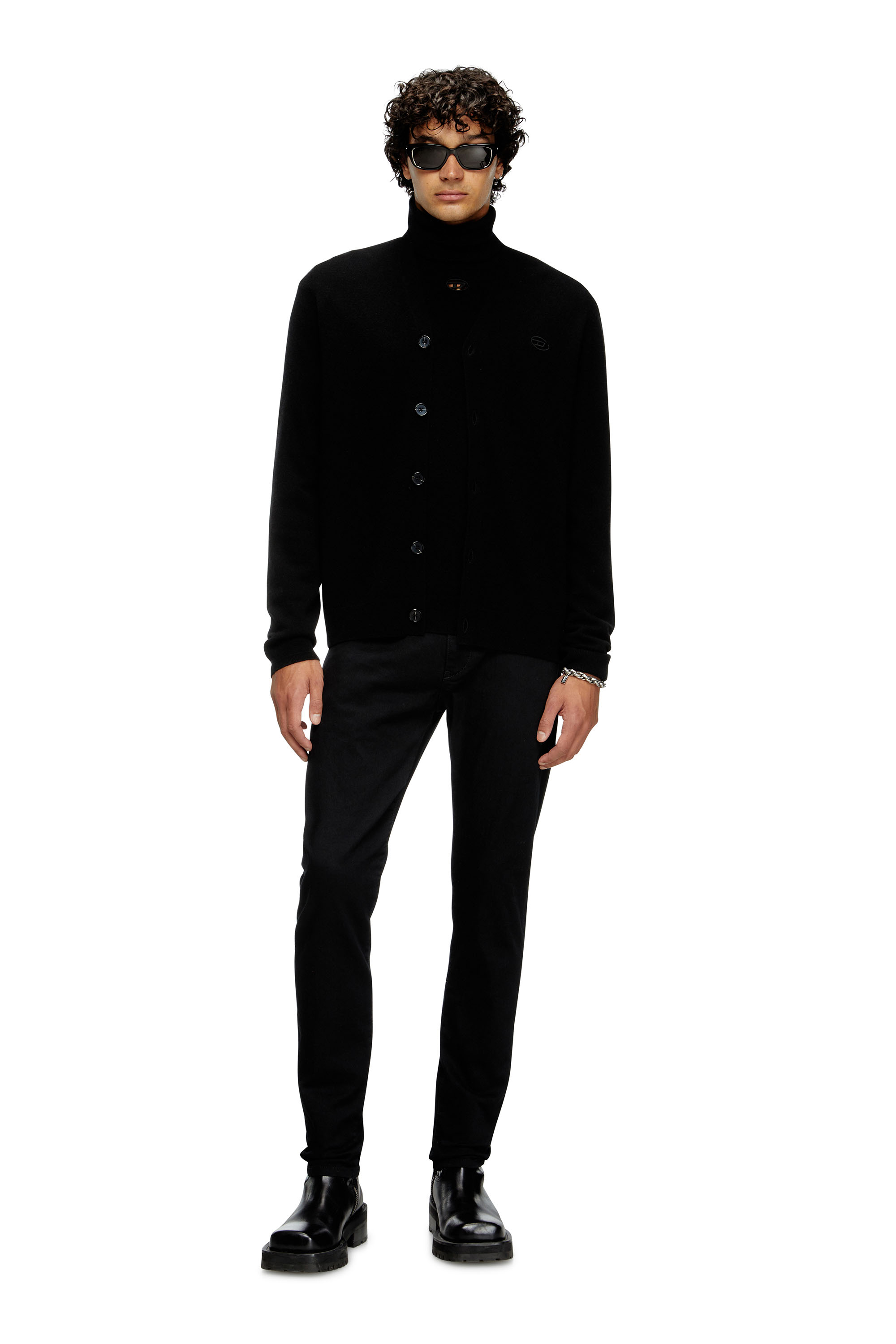 Diesel - K-ZANNIS, Herren Cardigan aus Wolle und Kaschmir in Schwarz - 2