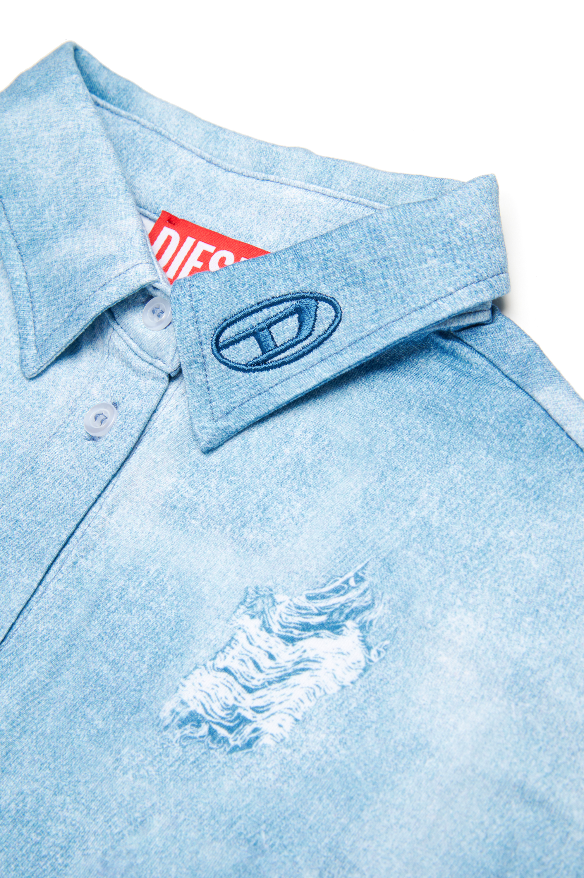 Diesel - CERDY, Damen Kurzes Hemd mit Camouflower-Print in Hellblau - 4