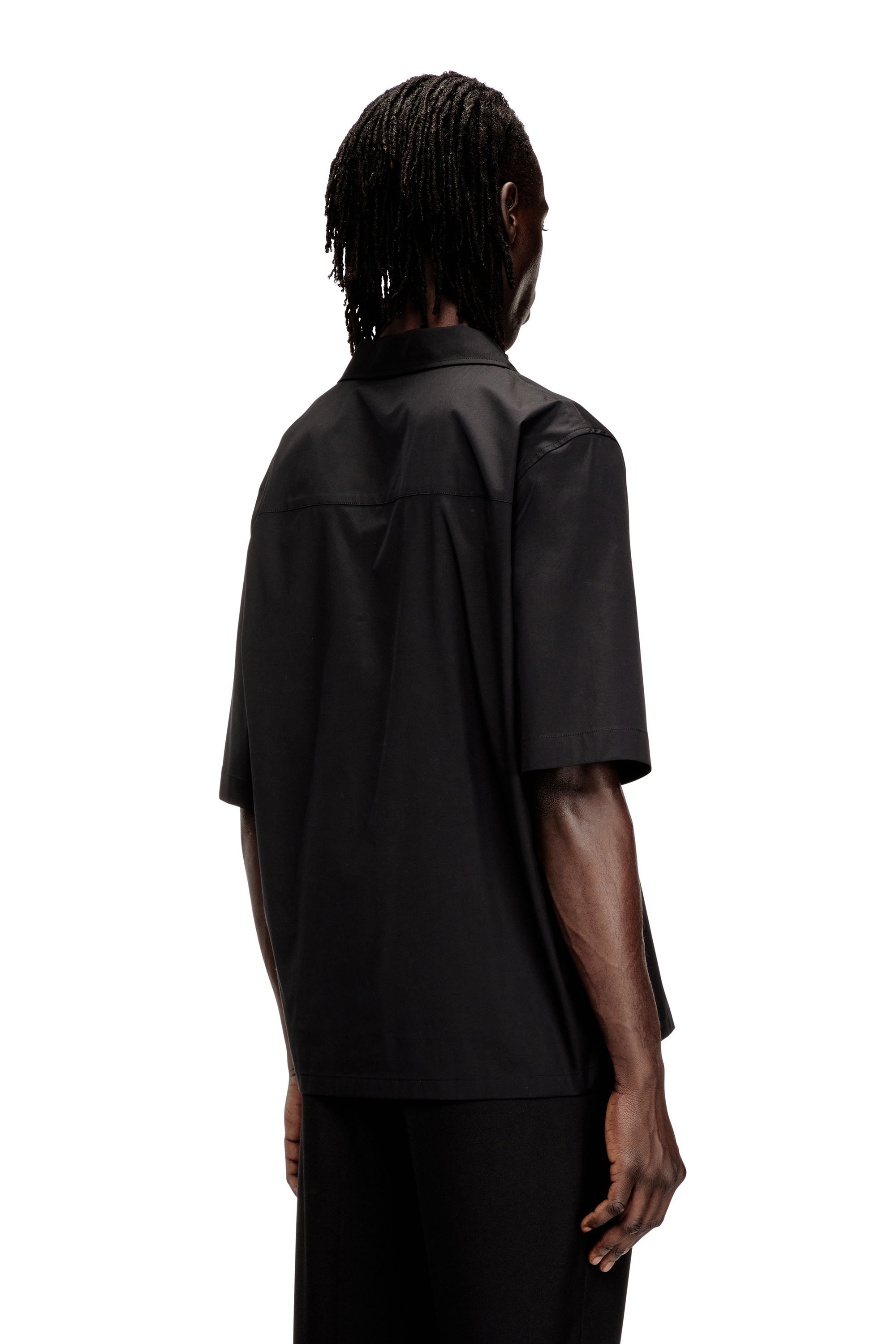 Diesel - S-MAC-GSBH, Herren Stretch-Popeline-Hemd mit Oval-D-Stickerei in Schwarz - 4