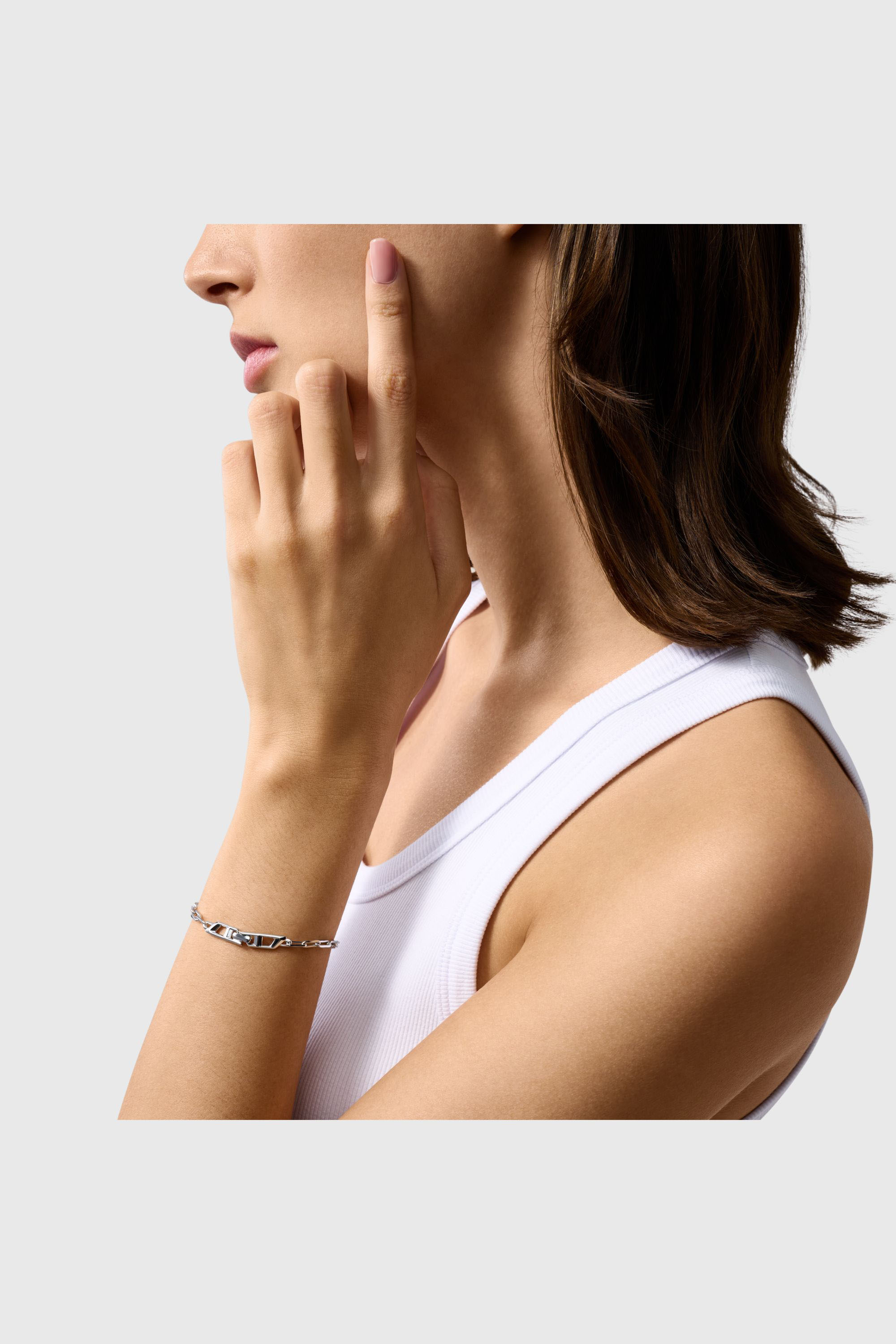 Diesel - DL1363040 STERLING SILVER JEWEL, Unisex Armband aus sterlingsilber mit kette in Silber - 3