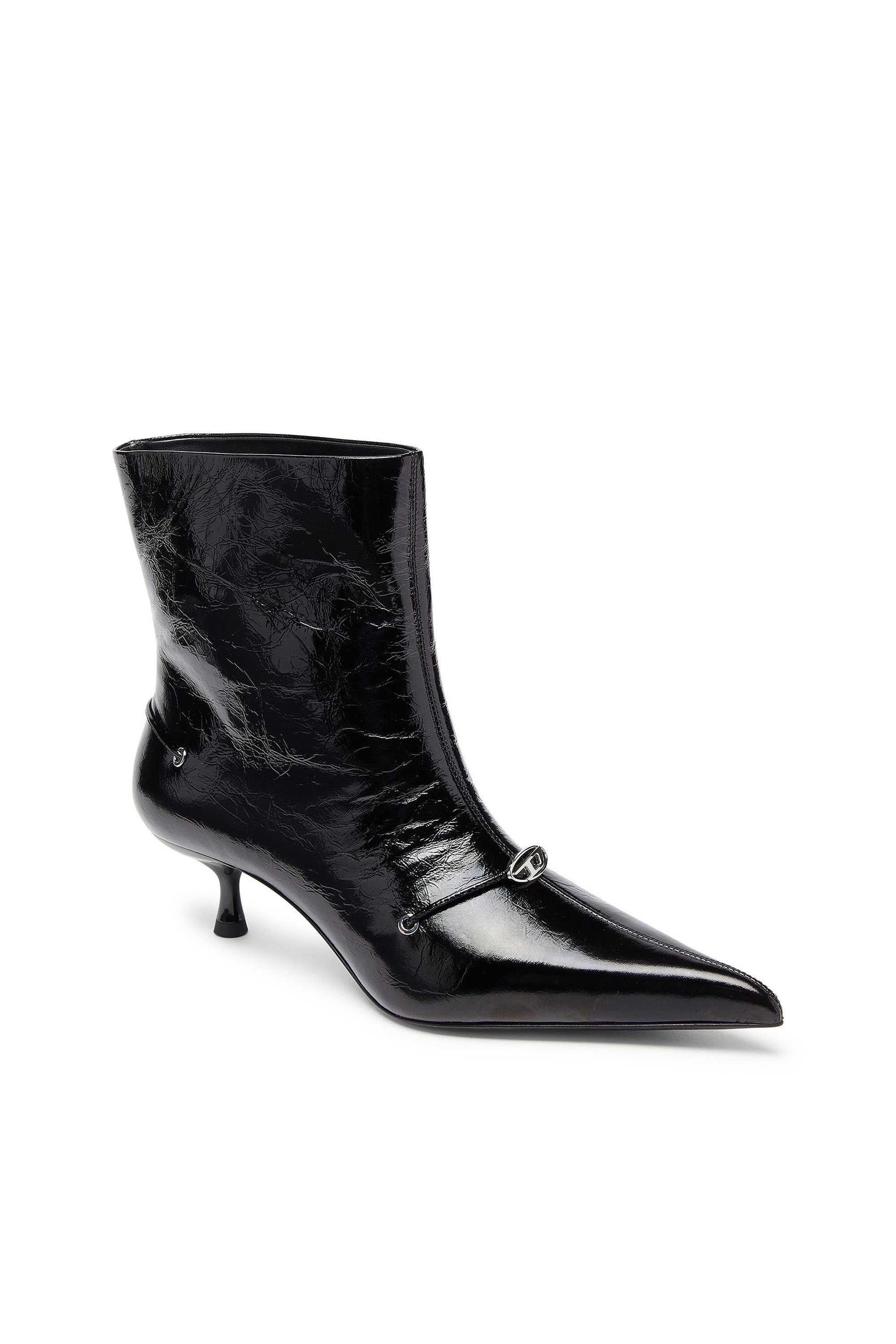 Diesel - D-JEWELS  40 TUBE, Damen D-Ten&Half - Stiefeletten aus Lackleder in Schwarz - 4