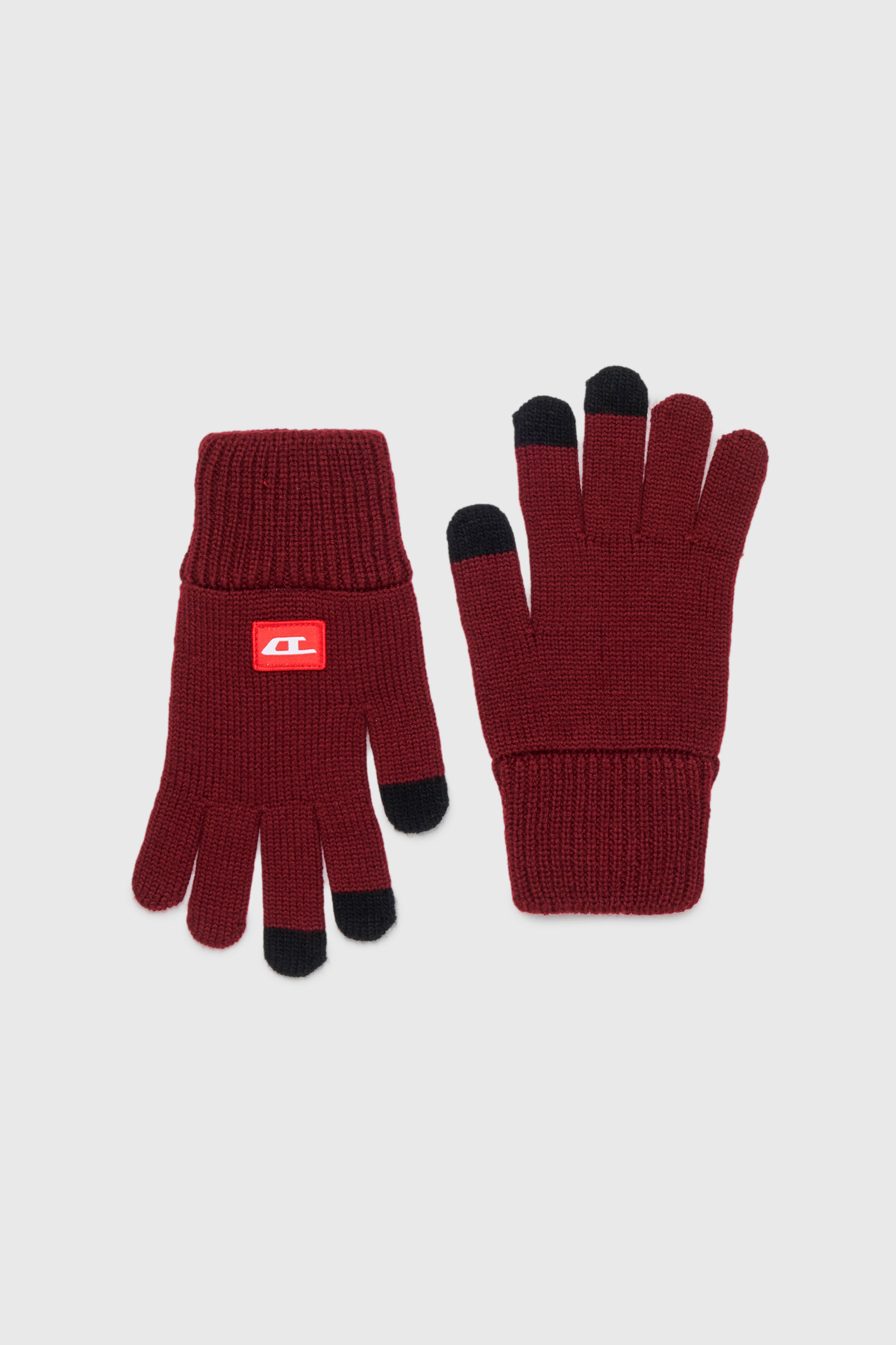 Diesel - NLOT, Unisex Touchscreen-Handschuhe aus Wollmischgewebe in Rot - 1