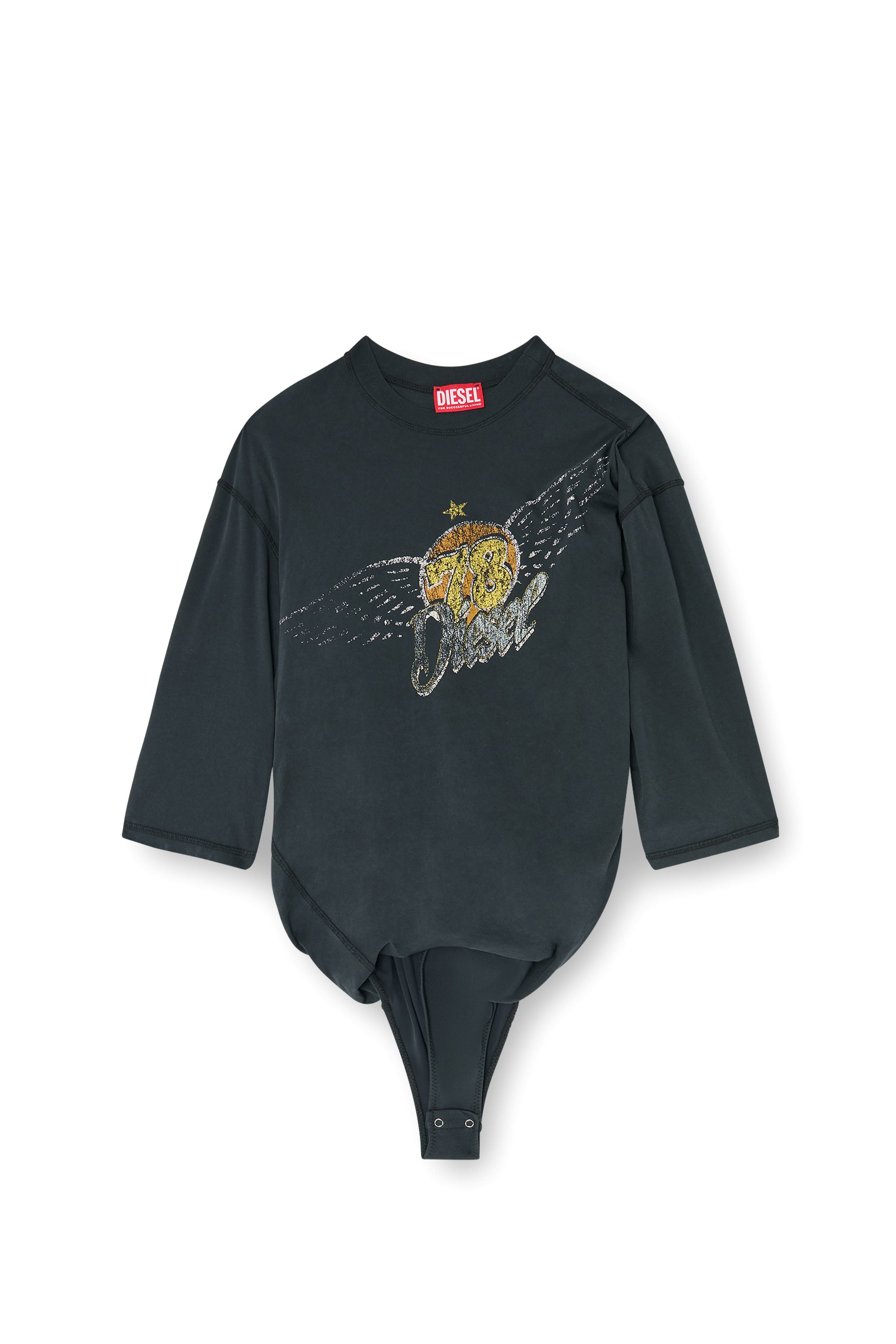 Diesel - T-MILLA-JER, Damen T-Shirt-Body mit Konzertgrafik in Schwarz - 4