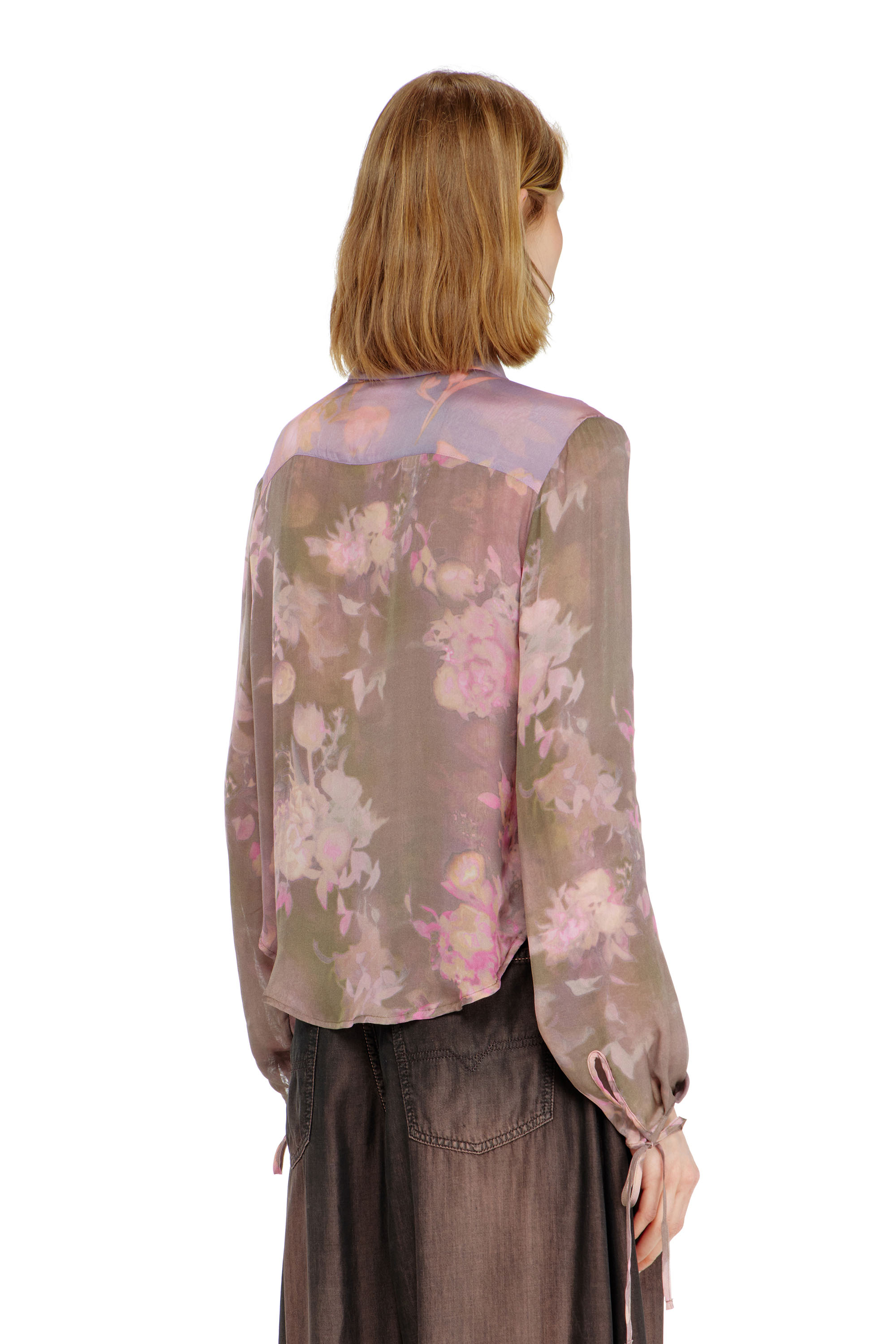 Diesel - C-LEVER, Damen Chiffon-Bluse mit all-over Blumenprint in null - 4