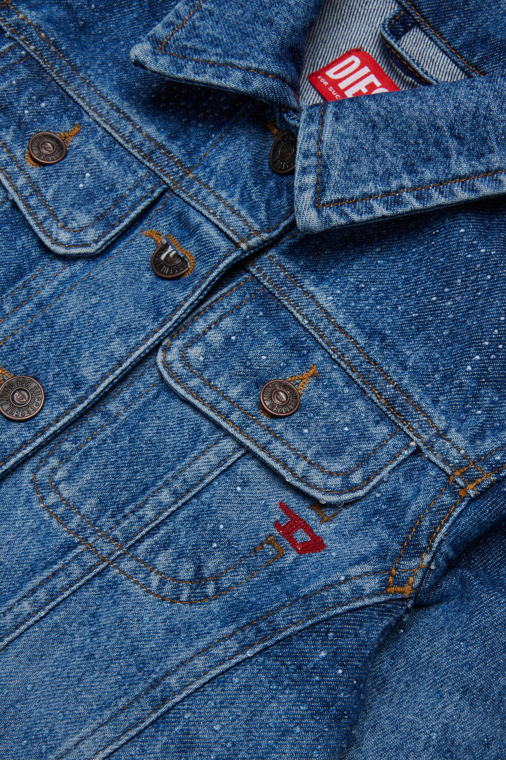 Diesel - JSLIMMY-J, Damen Truckerjacke aus Denim mit Stonewashed-Waschung in Mittelblau - 4