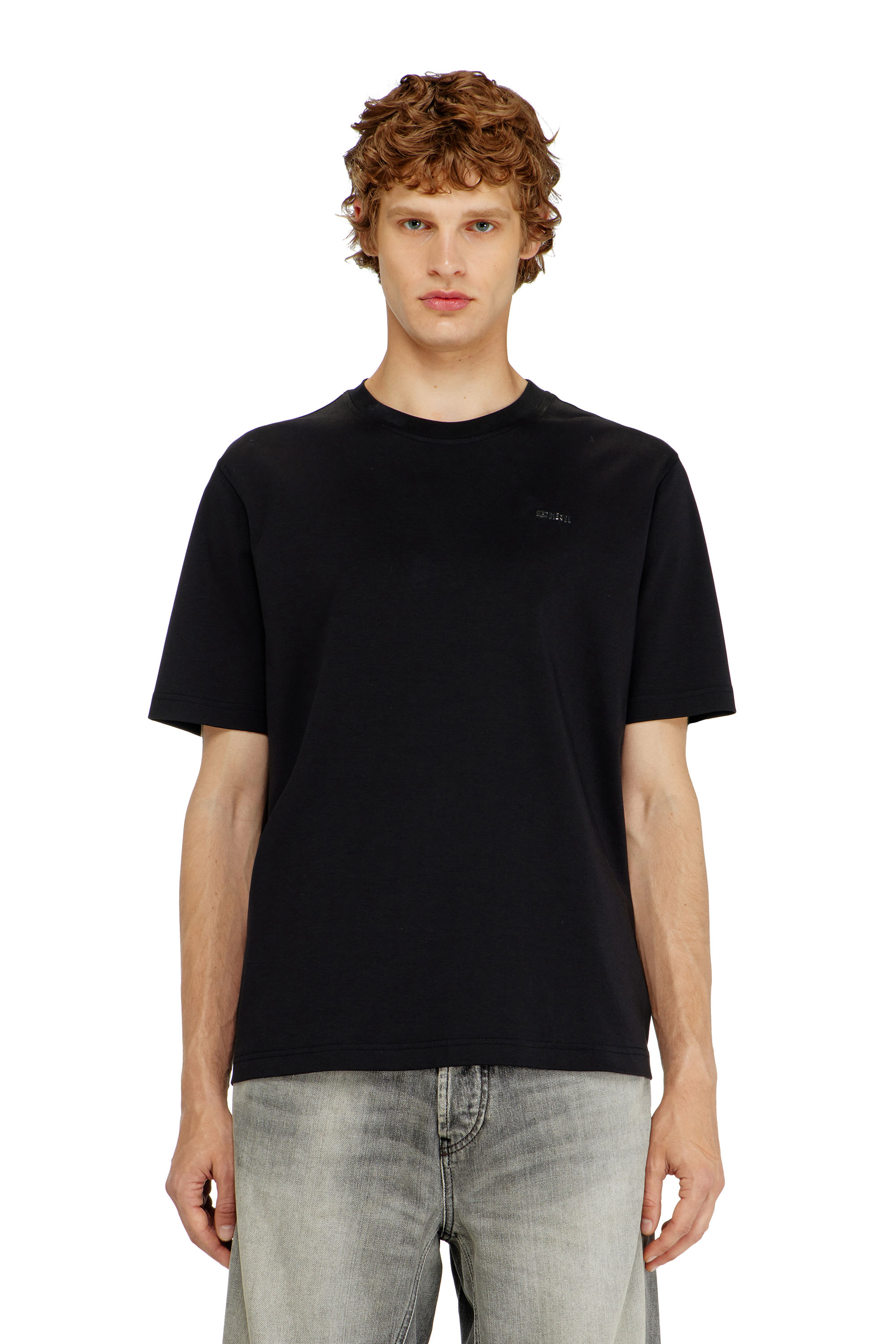 Diesel - T-ADJUST-MET, Herren Baumwoll-T-Shirt mit kleinem Logo auf der Brust in Schwarz - 3
