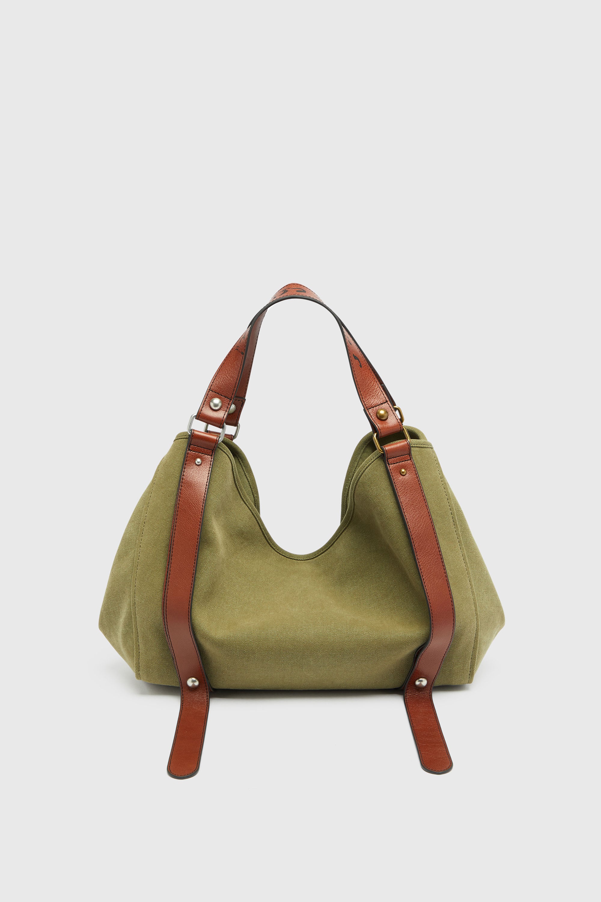 Diesel - D-ONE TOPHANDLE M, Unisex D-One-Medium Henkeltasche aus Canvas in Used-Optik in Armeegr&uuml;n - 2