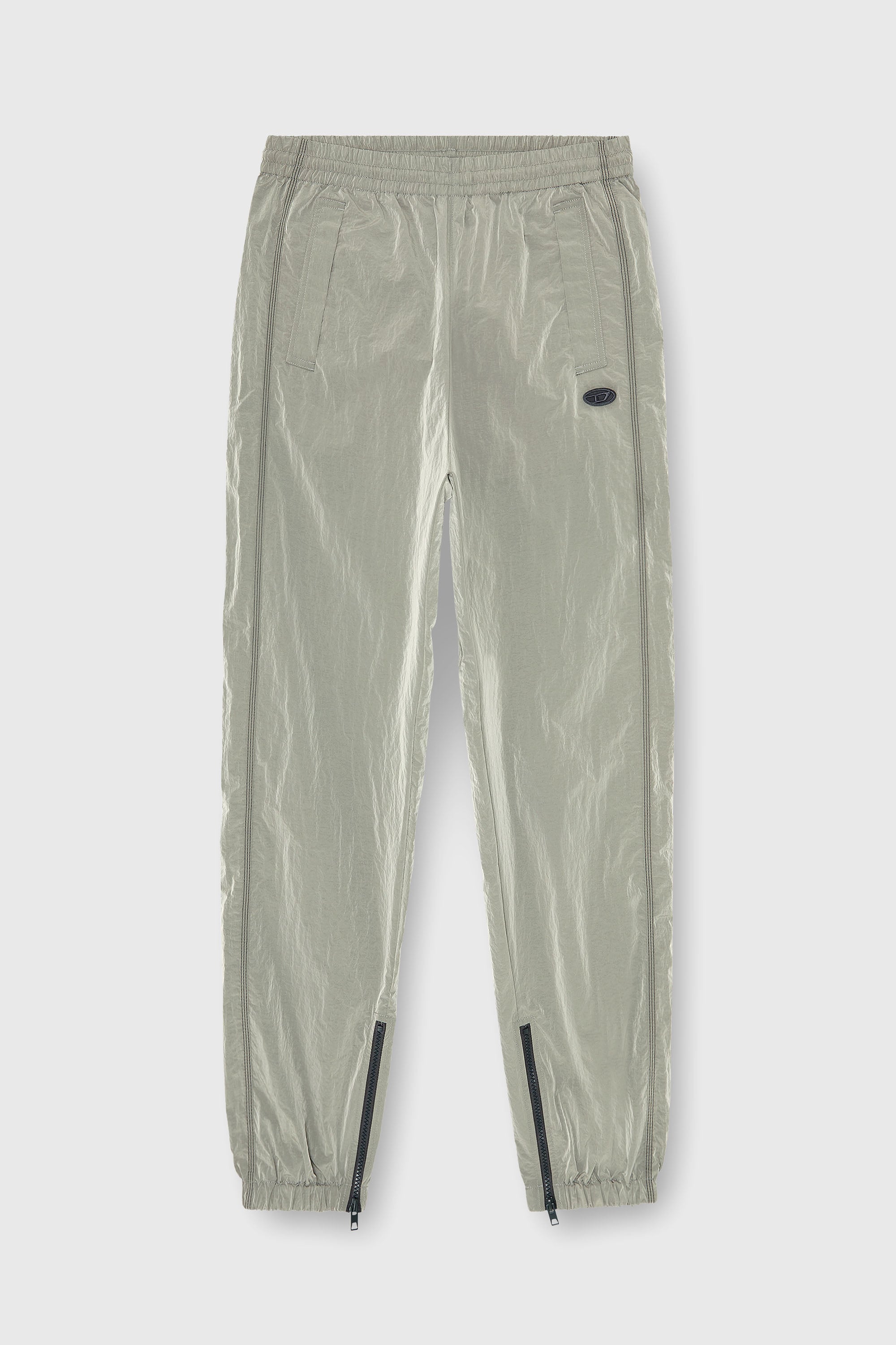 Diesel - P-ANOK, Man's Nylon pants with crinkle effect in Light Grey - 2