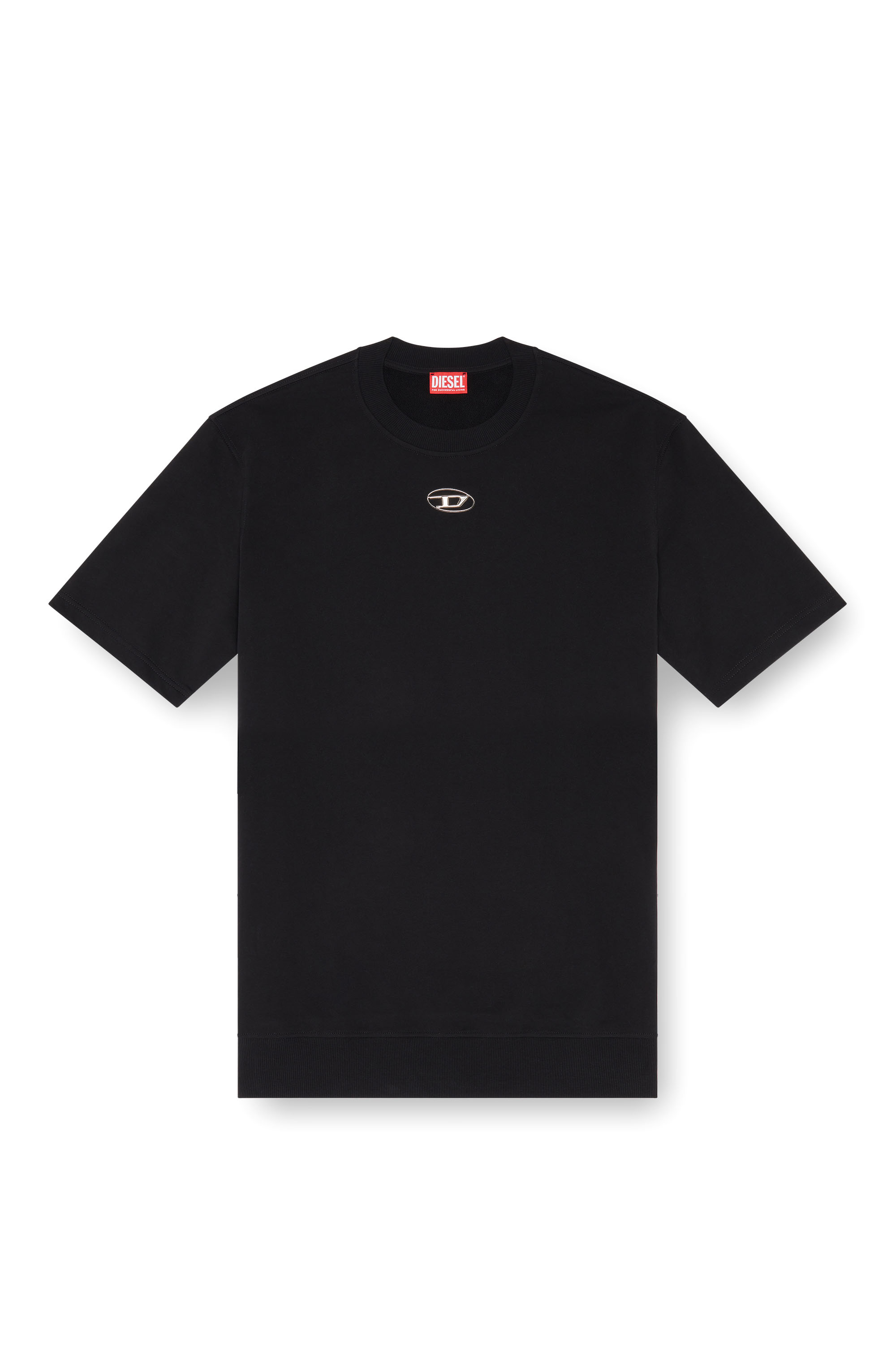 Diesel - S-COOLING-L1, Herren Kurzarm-Sweatshirt mit Metallic-Logo in Schwarz - 3